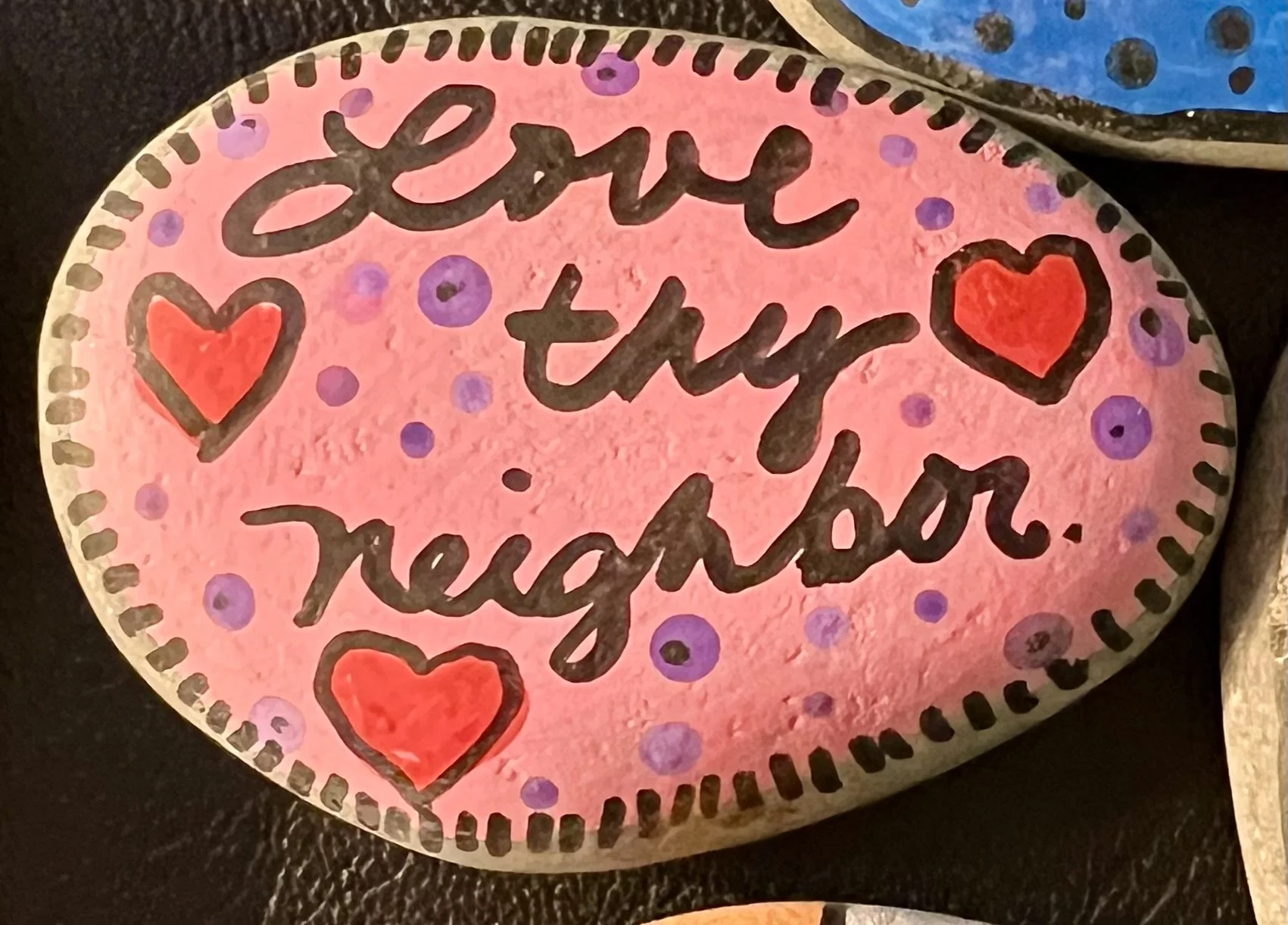 A bit of rock painting with a relevant message.