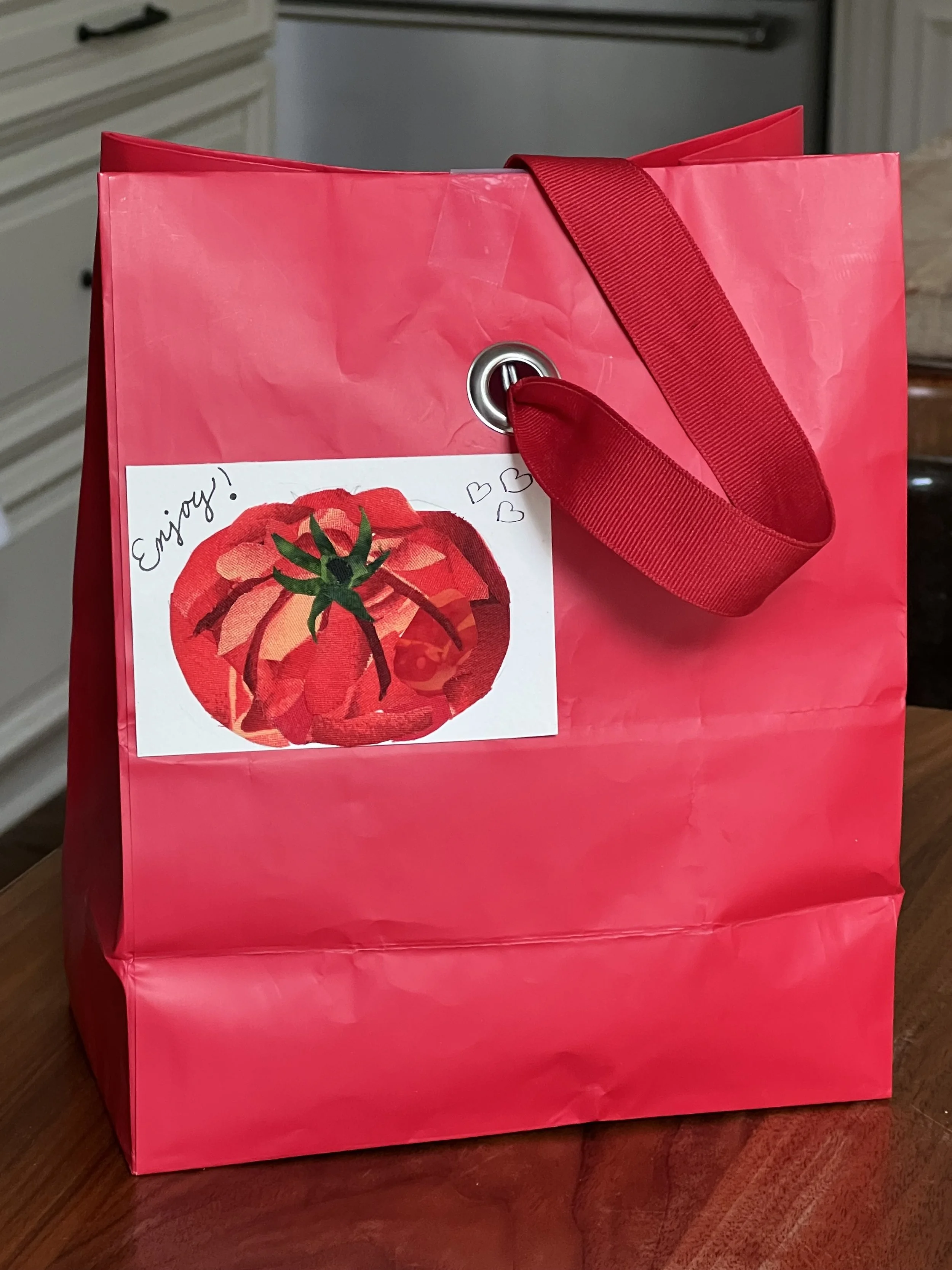 That time when you sent a friend a bag full of juicy garden grown tomatoes...