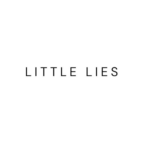 Text reading 'LITTLE LIES' in black font on a black background