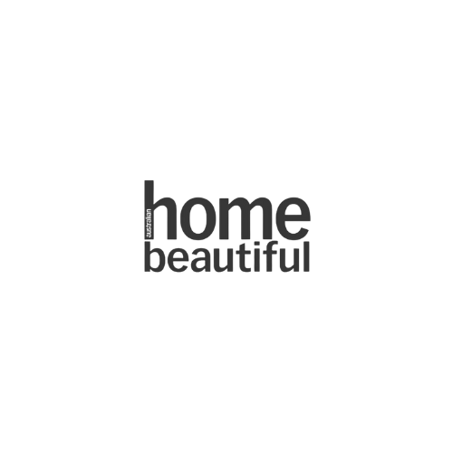 Logo with the words ‘home beautiful' in black text on a white background.