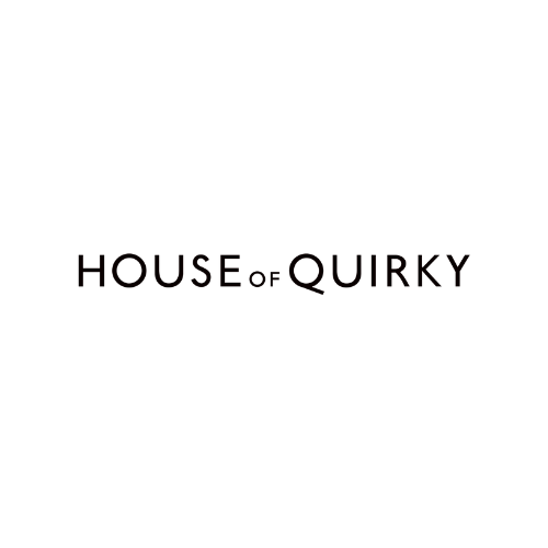 Logo of House of Quirky, featuring black text and a decorative design.