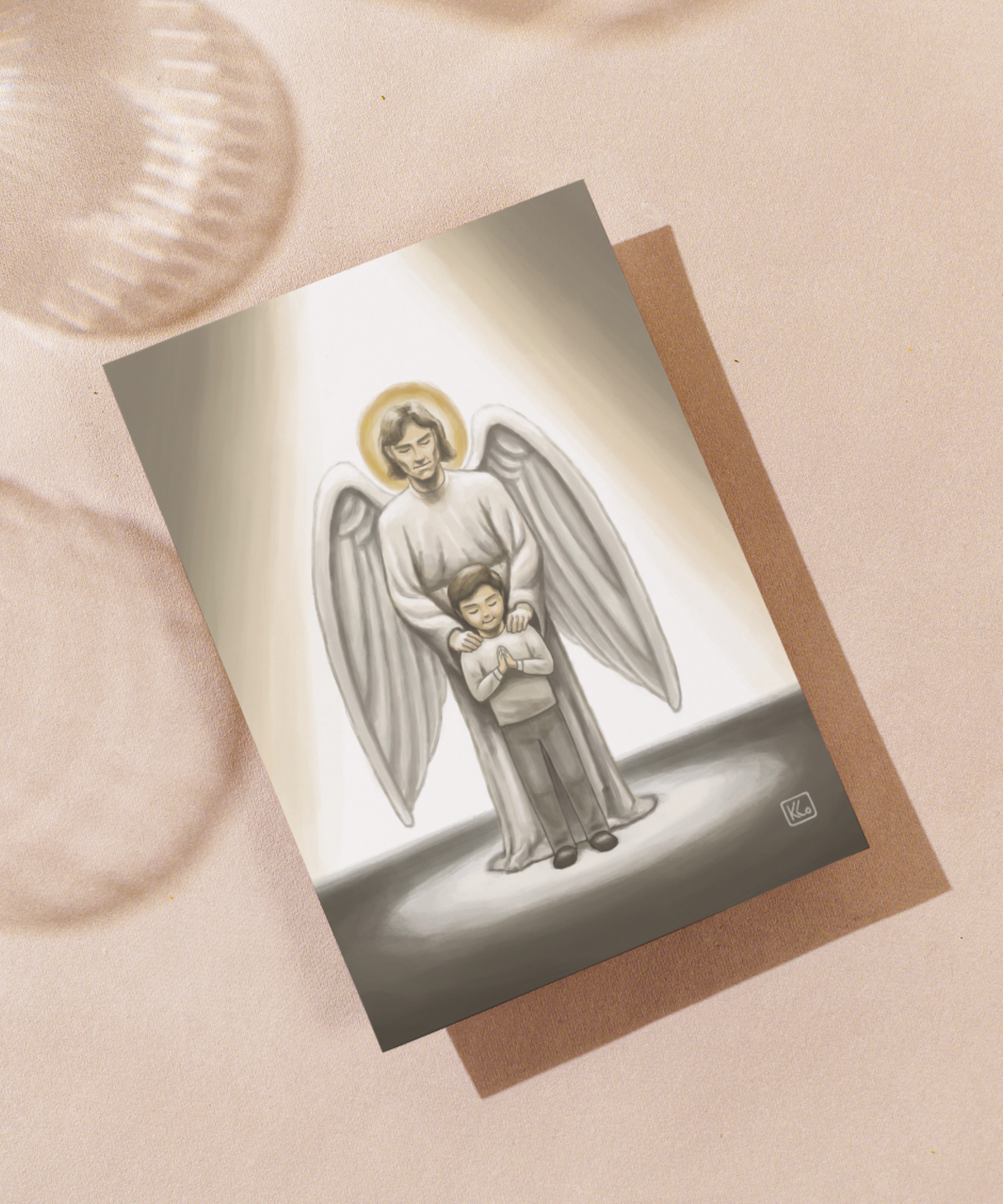 5"x7" Guardian Angel (girl) Prayer Card