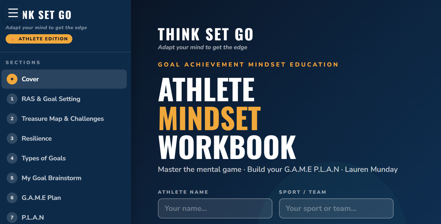 Think Set Go – Athlete Mindset Video and Workbook