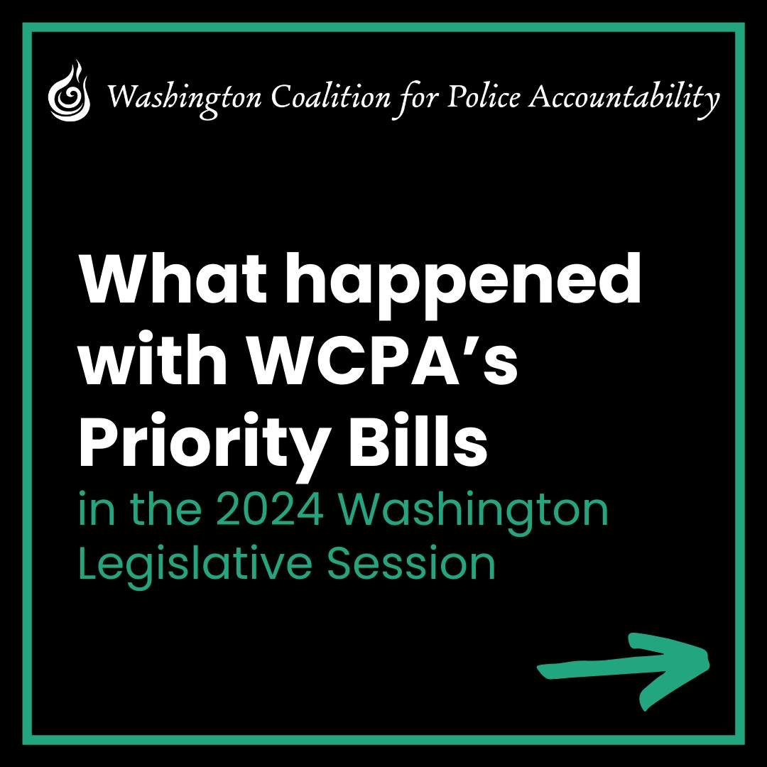 Read about what happened with WCPA's priority bills in the 2024 Washington legislative session. 

HB 1579: INDEPENDENT PROSECUTOR
Passed the House, died in Senate Ways and Means committee
Made it further than other priority bills.

HB 1513: TRAFFIC S