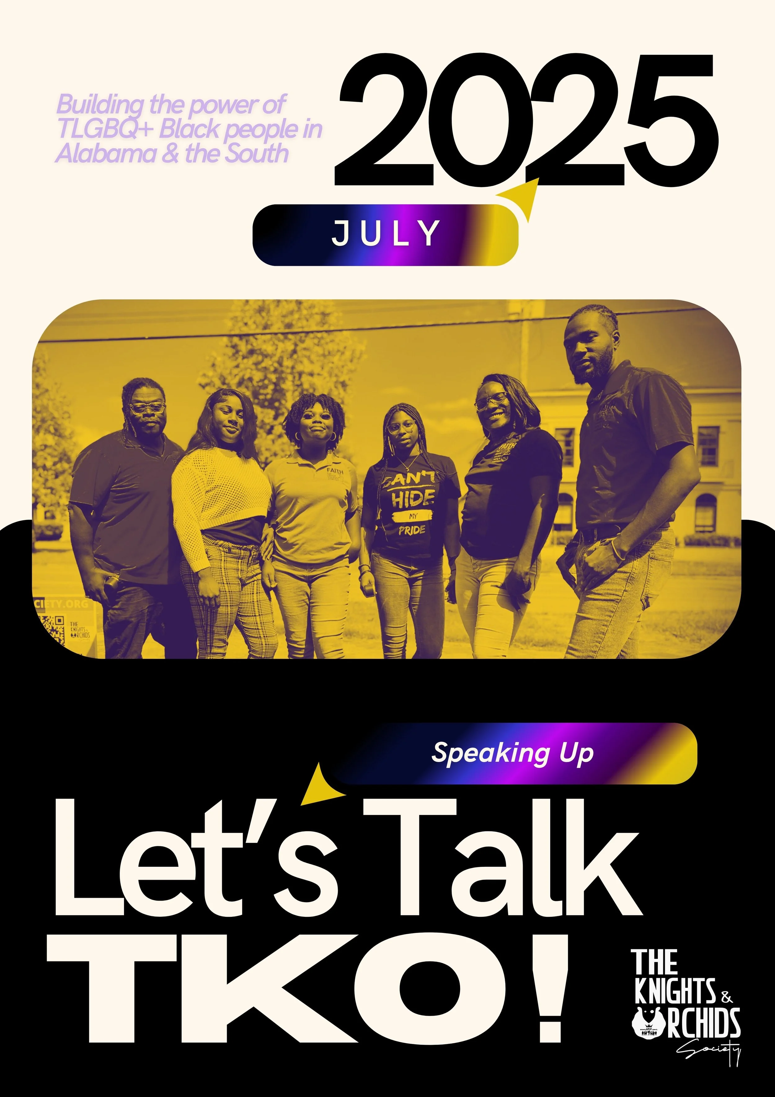 In July, The Knights & Orchids Society lifted our voices in harmony, poetry, and purpose — centering the powerful and complex stories of Black queer and trans folks in the South. Through open mic nights and and virtual writing spaces rooted in joy an
