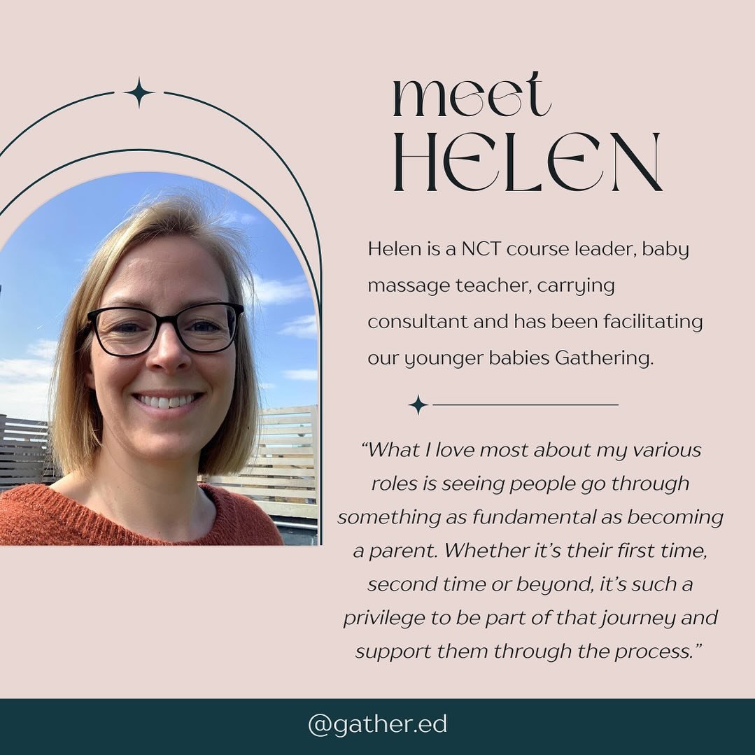 We&rsquo;ve got some new faces around Gathered! 

Helen has been facilitating our younger babies Gathering in East Dulwich, as well as doing baby wearing consultations with @carri.ed. She also leads NCT antenatal courses and offers private baby massa