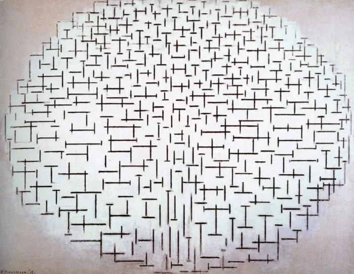 Piet Mondrian, Composition No. 10 (Pier and Ocean), 1915.  Oil on canvas.