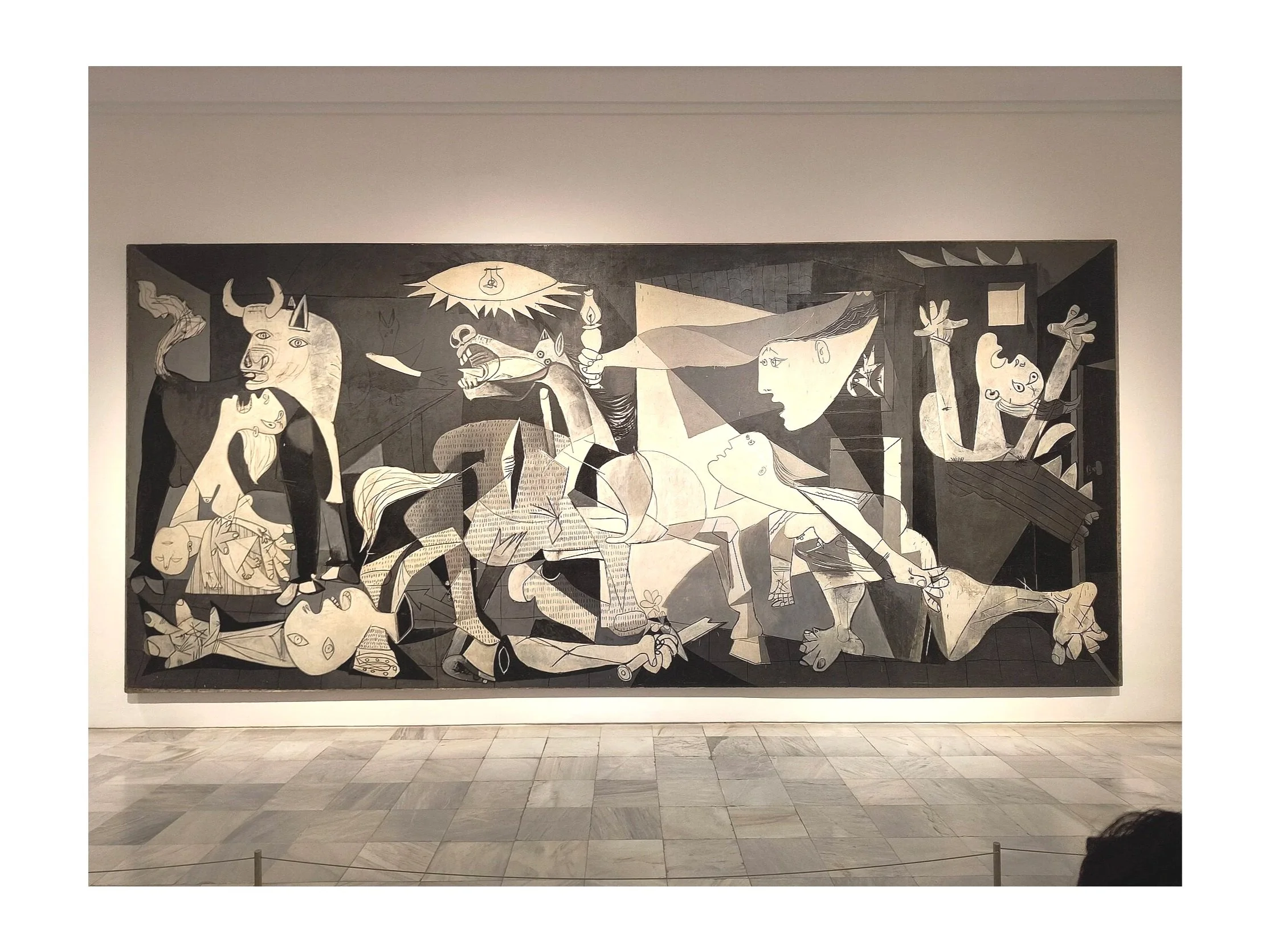 Guernica by Pablo Picasso as featured in the Museo Nacional Centro de Arte Reina Sofia.