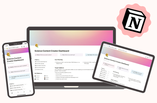 Science Content Creator Notion Template | Pitch Science