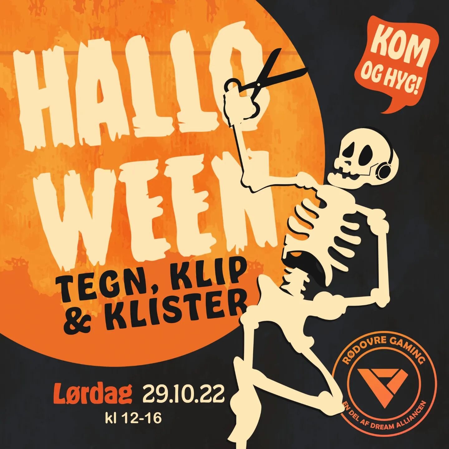 Kom til Halloween U-Hygge idag! 👻🎃

Sommeren er slut.
G&aring; den m&oslash;rke tid i m&oslash;de.
I R&oslash;dovre Gaming kan du tegne, klippe og klistre s&oslash;de eller skr&aelig;kkelige Halloween figurer. 💀👹

L&oslash;rdag d. 29. Oktober 202