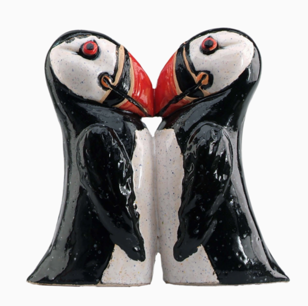 Puffin Couple Ceramic Figurine