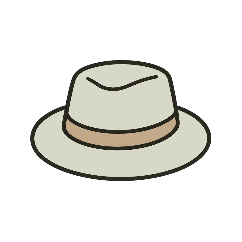 illustration of a wide-brimmed hat
