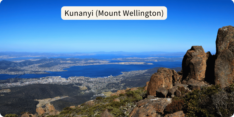 View from the top of Kunanyi / Mt Wellington