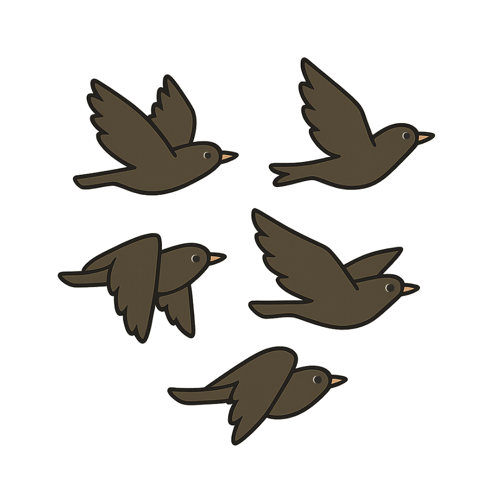 illustration of a group of flying birds