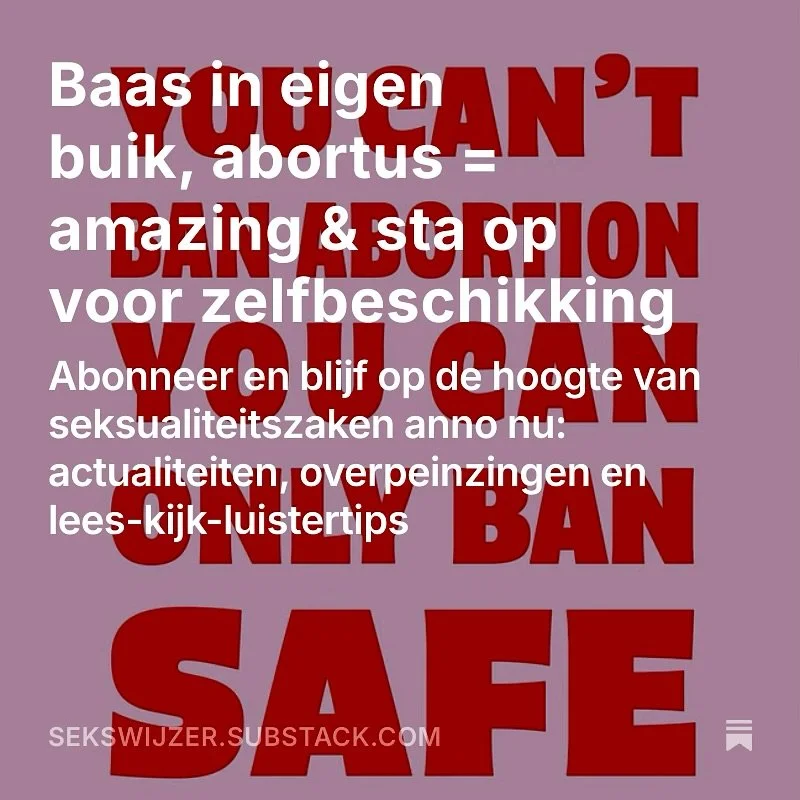 #BAASINEIGENBUIK ❤️ 

ik schreef -tussen alle bizarre (zelfgecre&euml;erde) drukte in- een stuk over het recht op abortus en zelfbeschikking en dat moest vandaag want het is #internationalsafeabortionday 🫶🏾🫶🏾

lees &amp; abonneer op m&rsquo;n #su