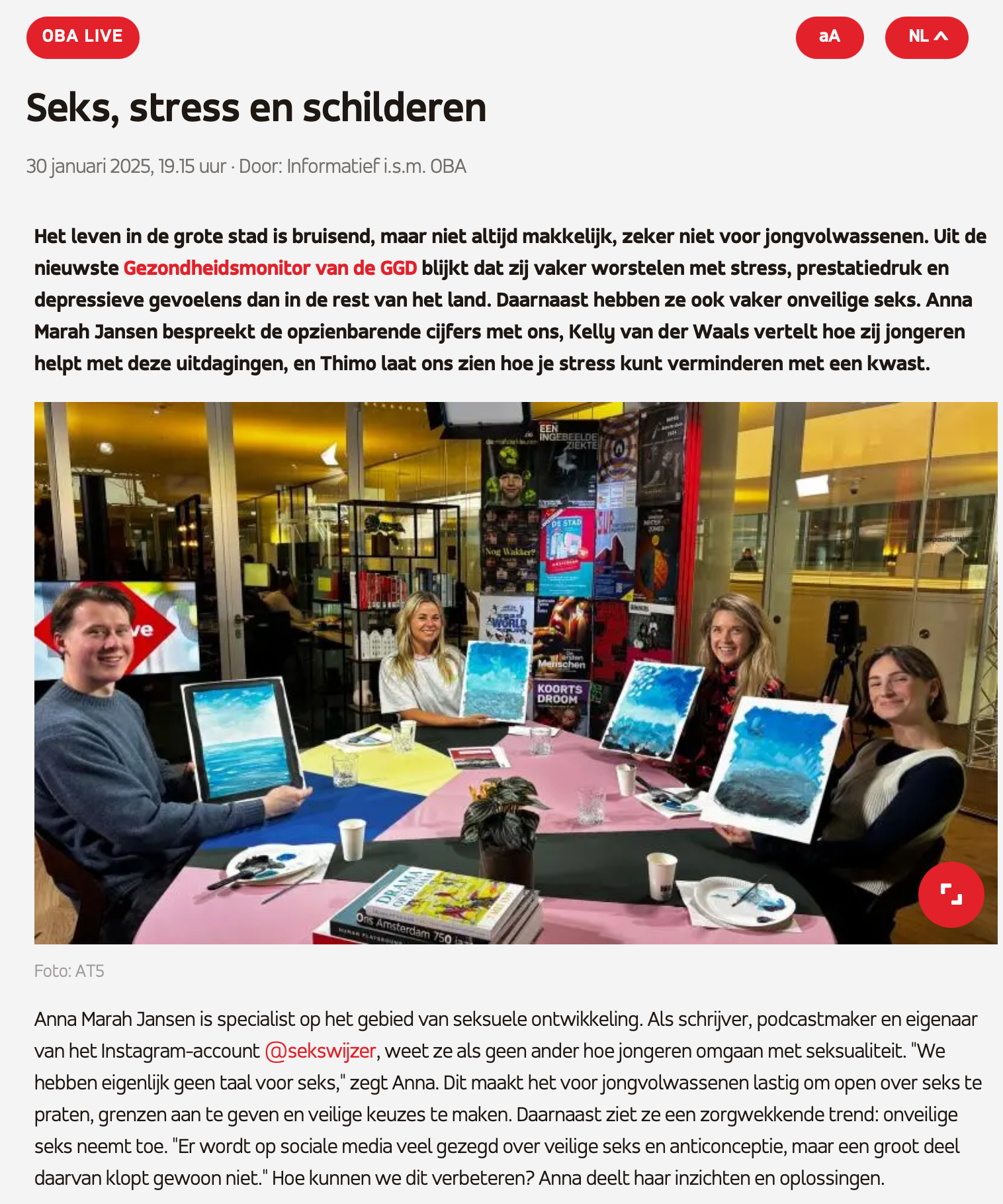 Seks stress en schilderen AT5 30 januari 2025