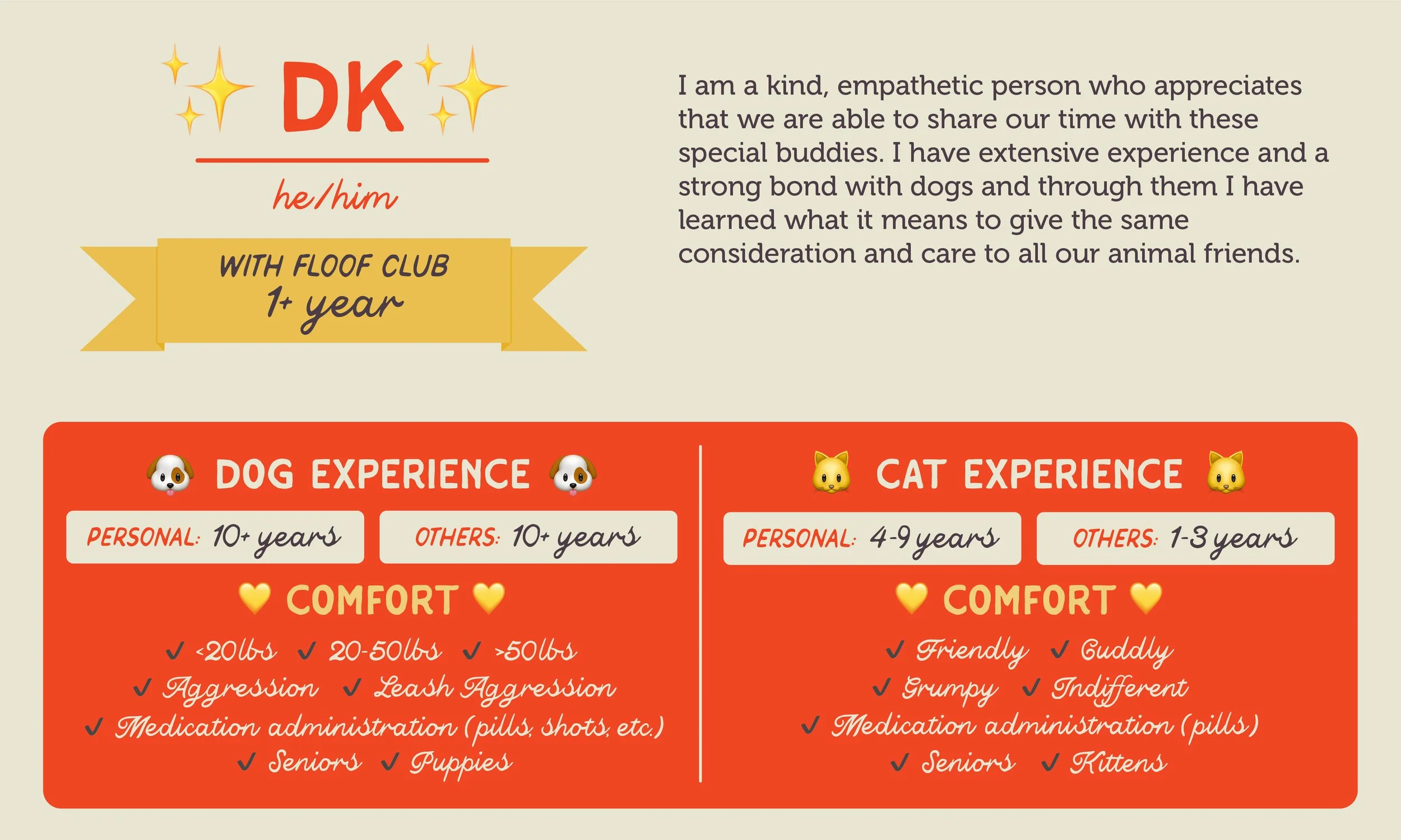 An informative pet care graphic for our sitter, DK