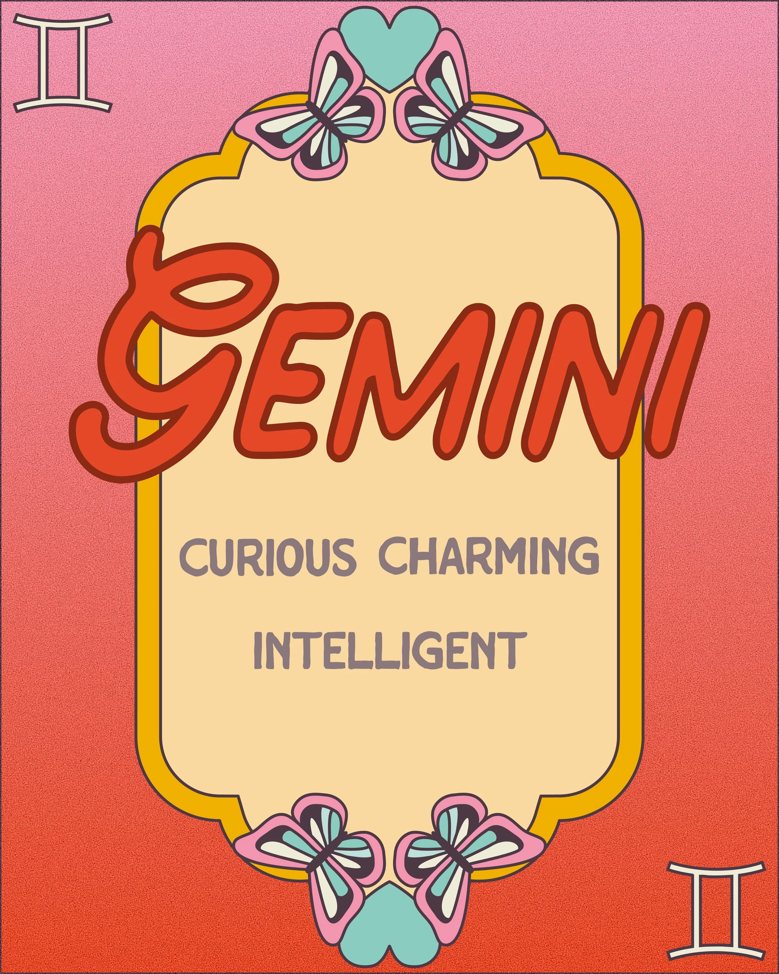 Seeing double👯&zwj;♀️? Feeling a little extra energy💥? Don&rsquo;t worry👀, those are common side effects of GEMINI SZN♊️💛

These fun loving air signs are naturally curious and can&rsquo;t help but be chatter boxes. If your gemini floof is spendin