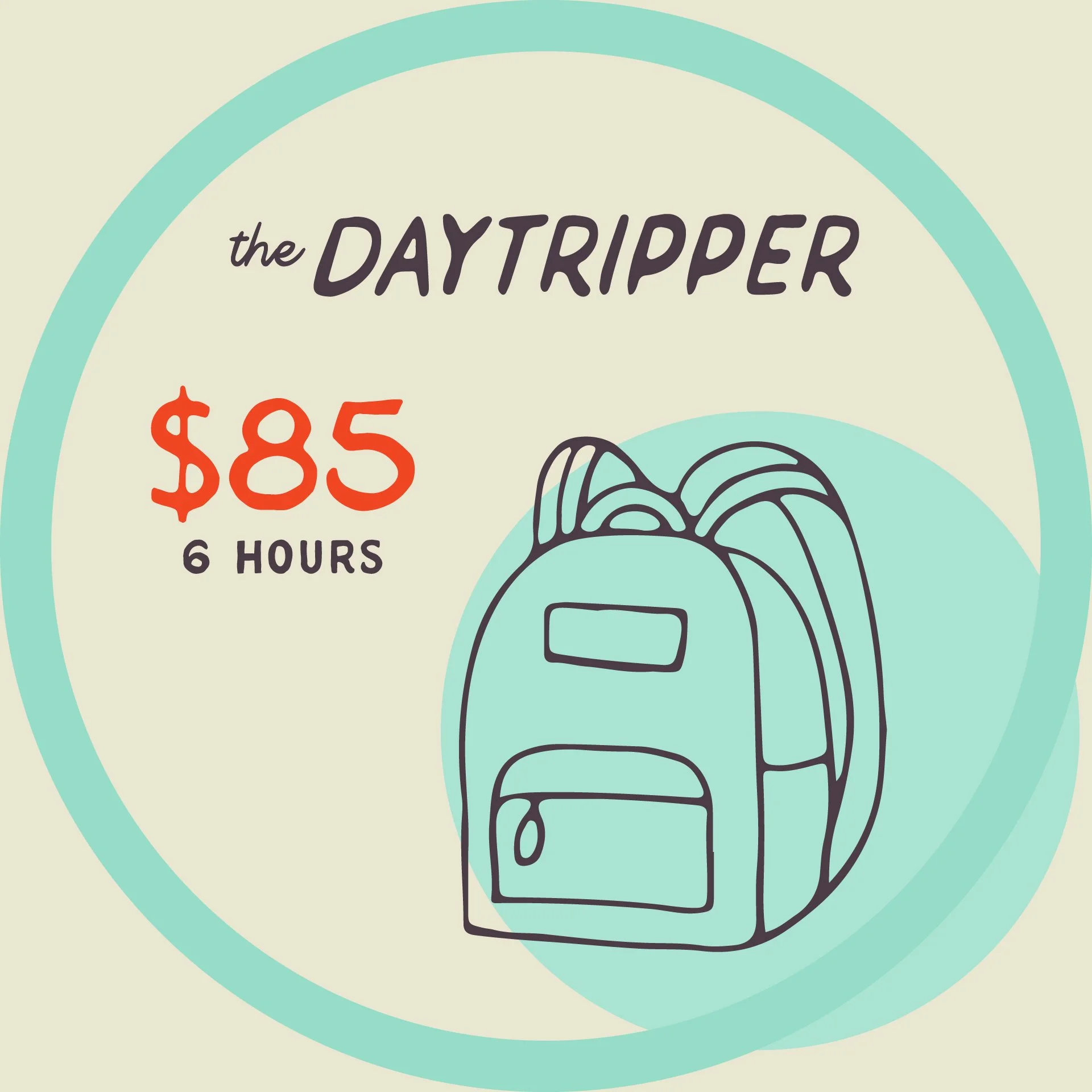 THE DAYTRIPPER starting at $85 for 6 hours.