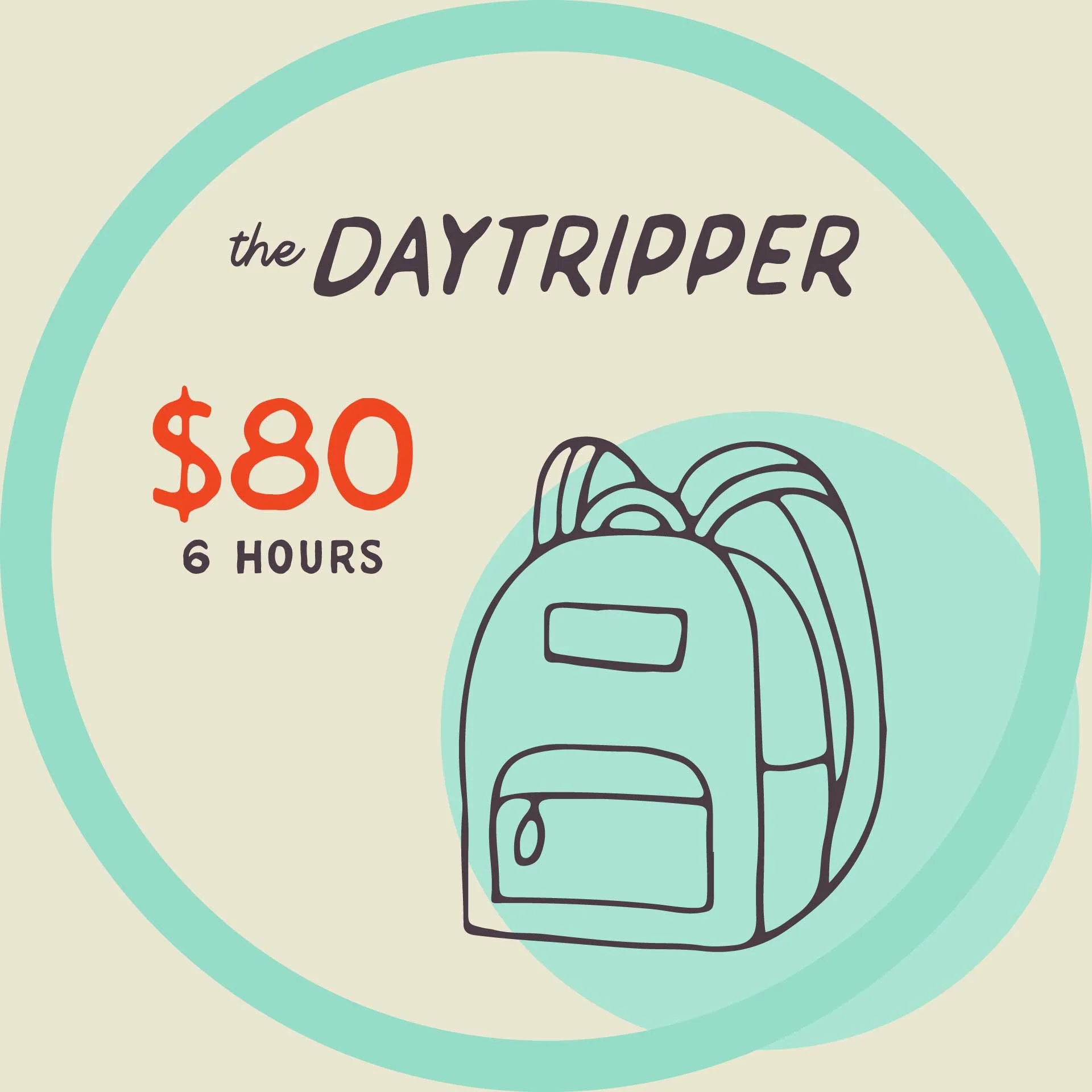 THE DAYTRIPPER starting at $80 for 6 hours.