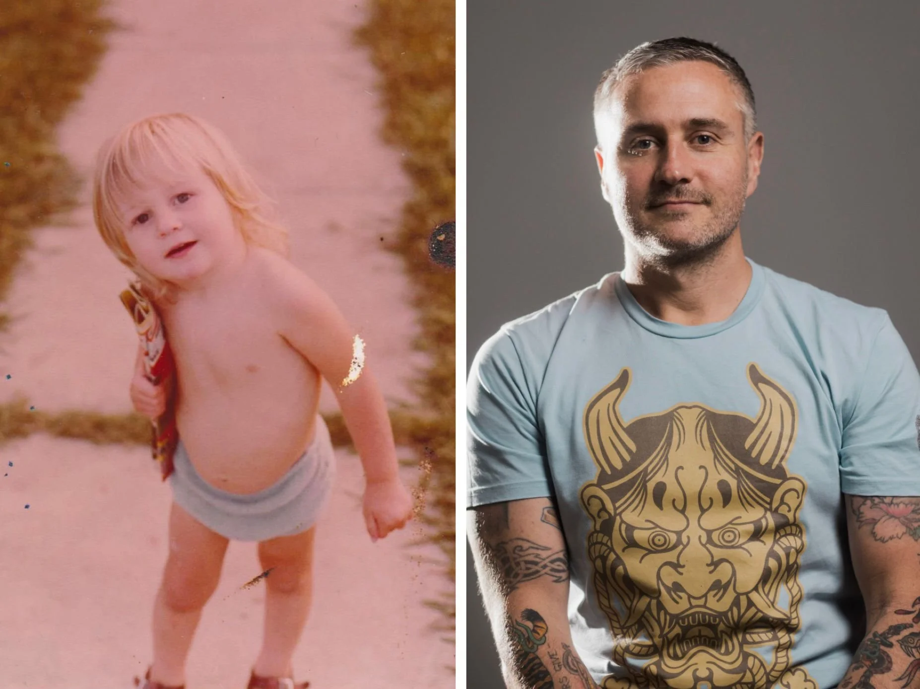 Next up for our then and now pics is of course, Leon! 🖤
"I started tattooing in 1993, under the guidance of my father, Australian tattoo pioneer Les Bowen. I grew up in and around tattooing, and I have always lived and breathed it - I still do