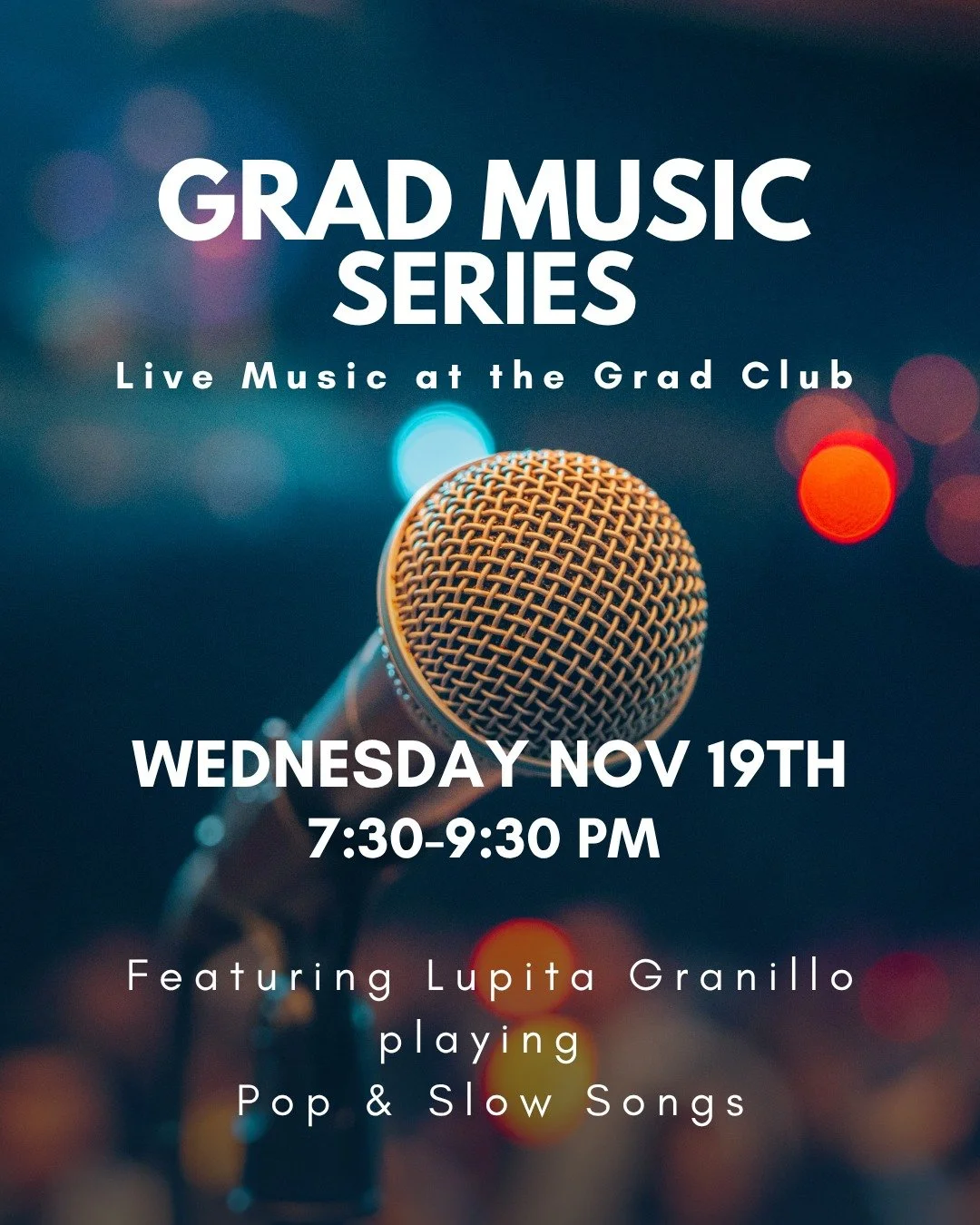 Sophie will be playing Acoustic Holiday Music at the upcoming edition of the Grad Music Series. The music starts at 7:30pm on Wednesday, December 3rd.

#gradlifewesternu