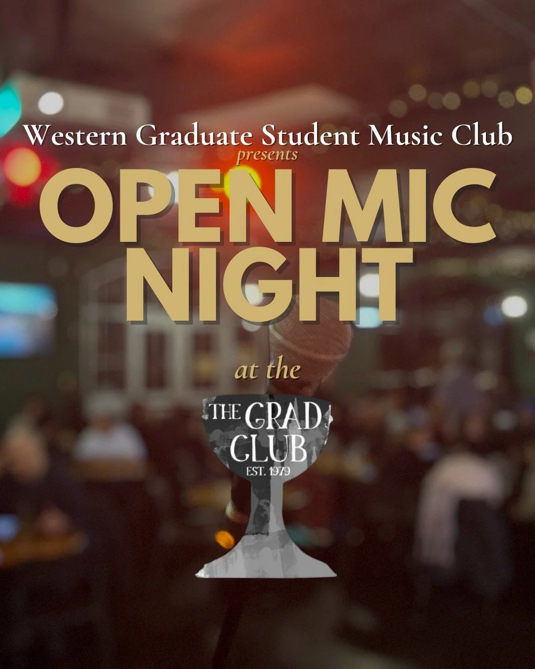 This month's Open Mic Night presented by @uwogradmusic is coming up on December 15th!

It promises to be a night of great tunes performed by your fellow grads.

Head to @uwogradmusic's account to sign up to perform.

#gradlifewesternu