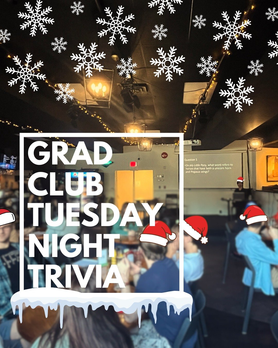 Tonight is the last Tuesday Night Trivia of 2025! Starting at 7pm. Join your fellow grads, Elizabeth and Connor, for advanced general trivia. 

#gradlifewesternu