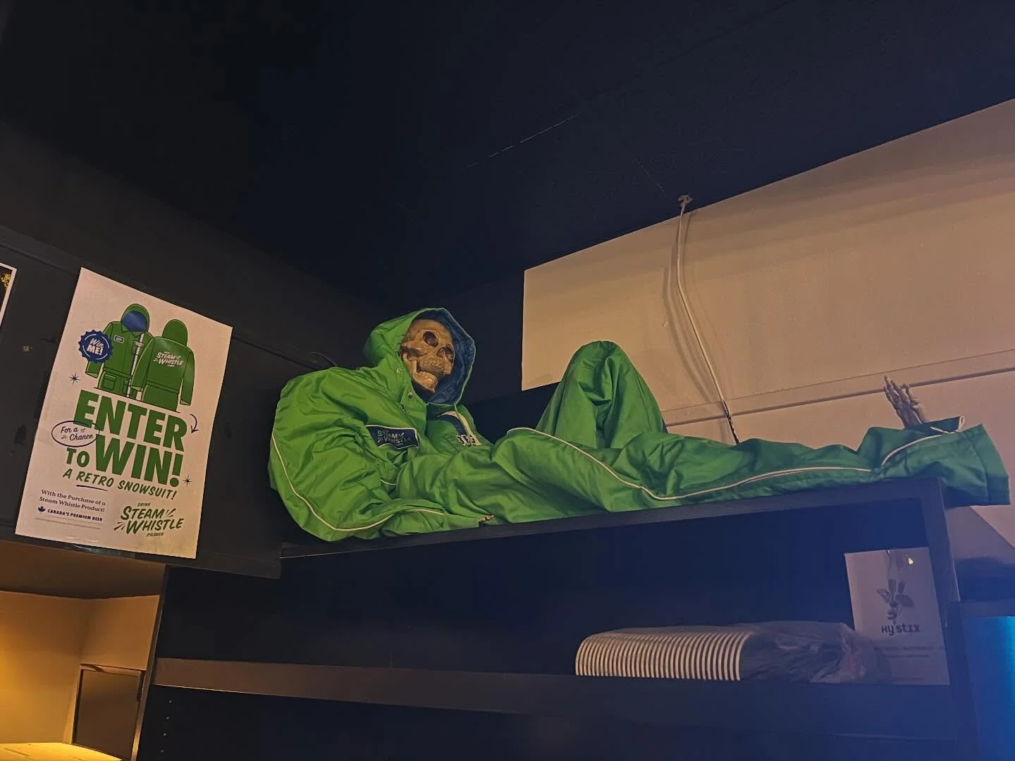 Have you seen our sharply-dressed friend at the Grad Club? 

We&rsquo;re running a promo with @steamwhistlebrewing! Purchase a Steam Whistle pint and enter for a chance to win a retro snowsuit! The draw will be on Tuesday February 24th.