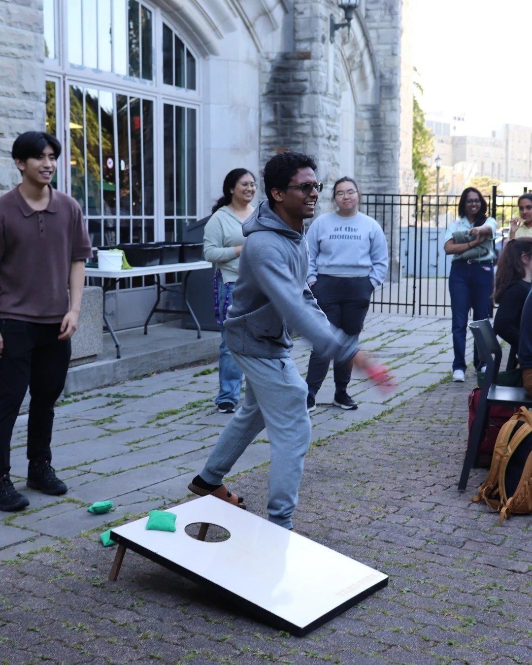 Did you know you can play cornhole on the Grad Club patio? Ask at the bar for the bean bags! 

🏆 Last week, the SOGS Orientation and Social Committee hosted a Welcome to Grad Life BBQ at the Grad Club, and they competed in a cornhole tournament! 

❓