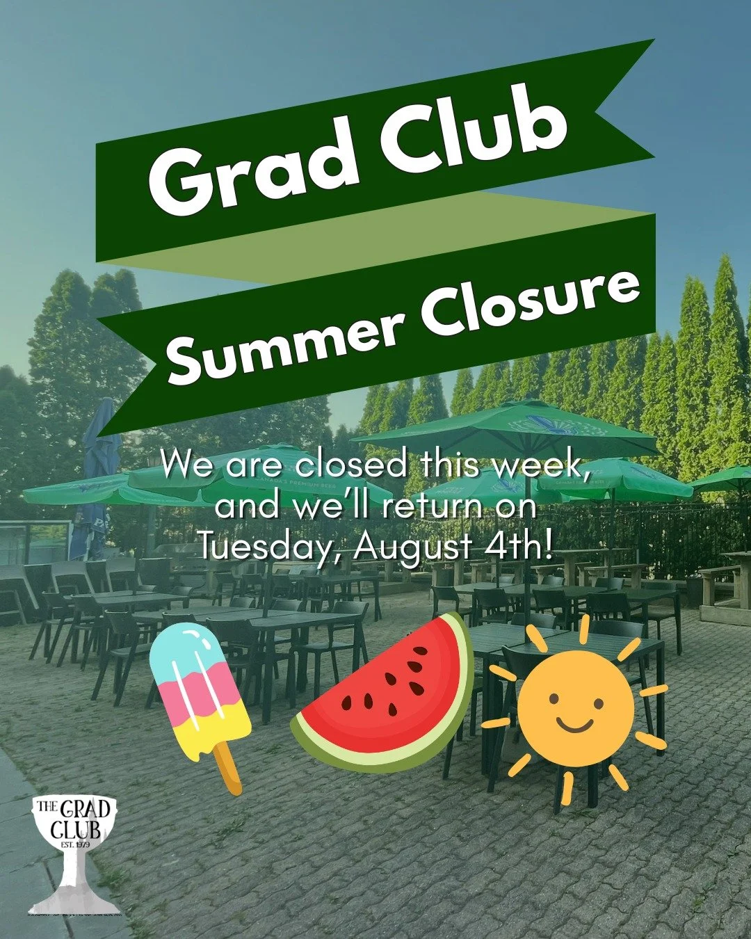 We're closed this week for our annual summer holiday. See you on Tuesday, August 4th, for Tuesday Trivia! 

#GradLifeWesternU #ldnont #westernuniversity