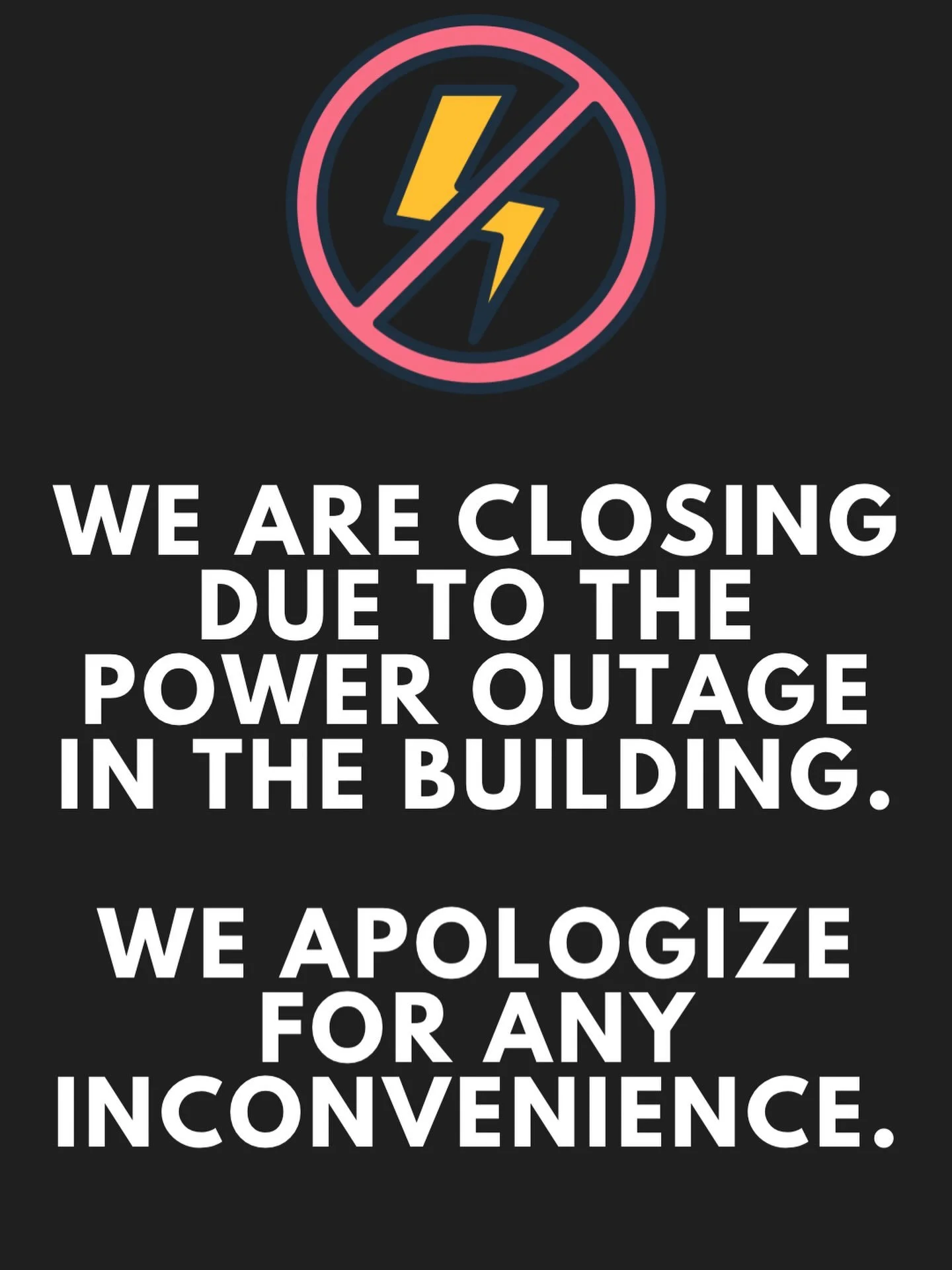 ⚠️ We have decided to close the Grad Club today due to the power outage and uncertainty as to when the power will be restored.

Apologies for this inconvenience!