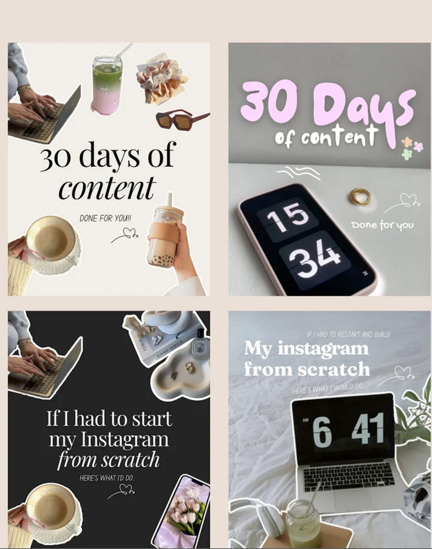 AESTHETIC Carousel Templates Instagram, TikTok Carousel Template, Shopify Instagram Feed, Cosy Canva Template, Trendy Threads Marketing