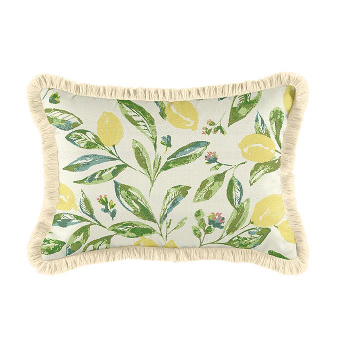 Fringed Outdoor Pillow Lemons