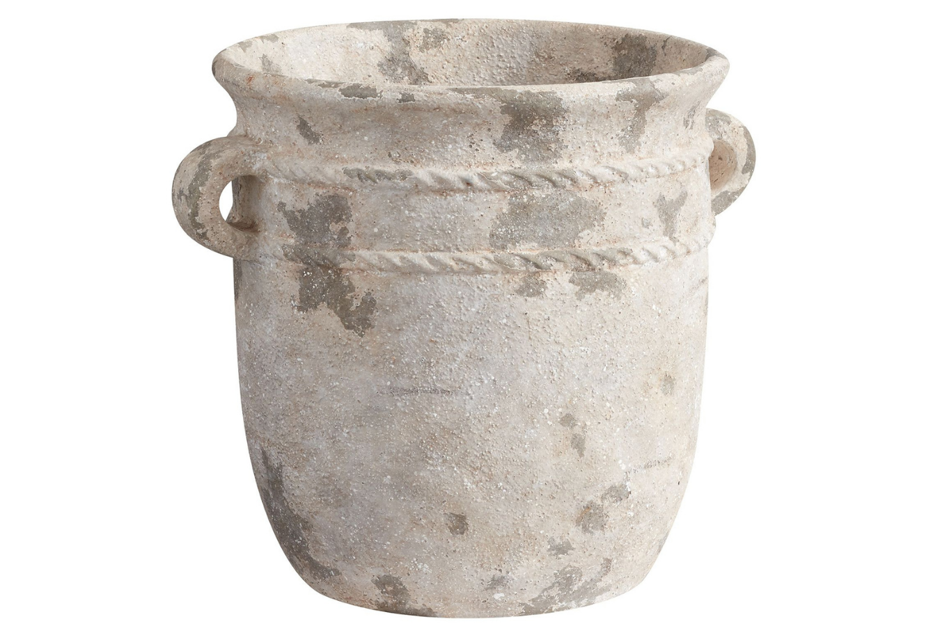  Hand painted, distressed terra cotta planter 