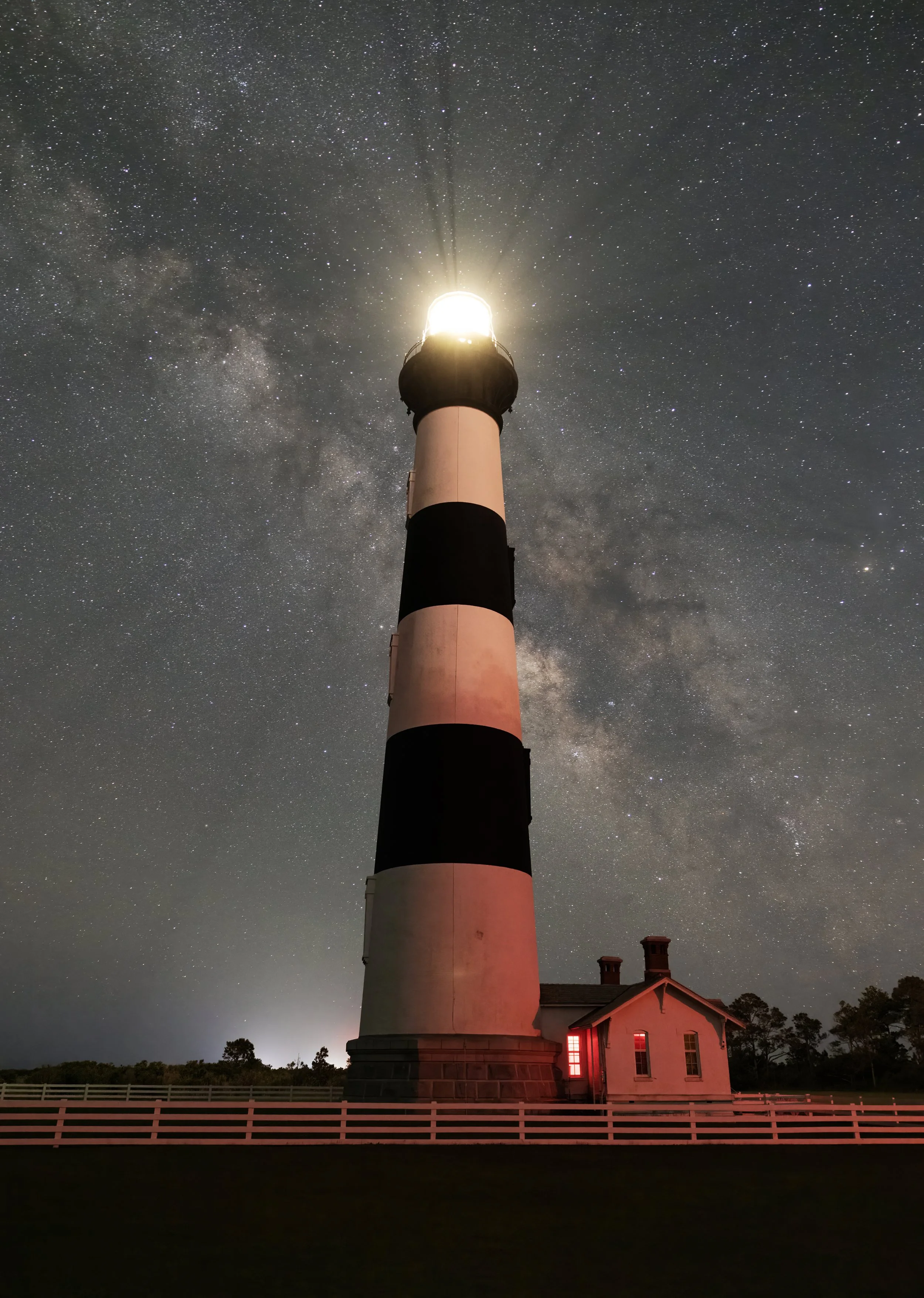 Bodie Lighthouse with Milky Way behind it. Nags Head, NC. 