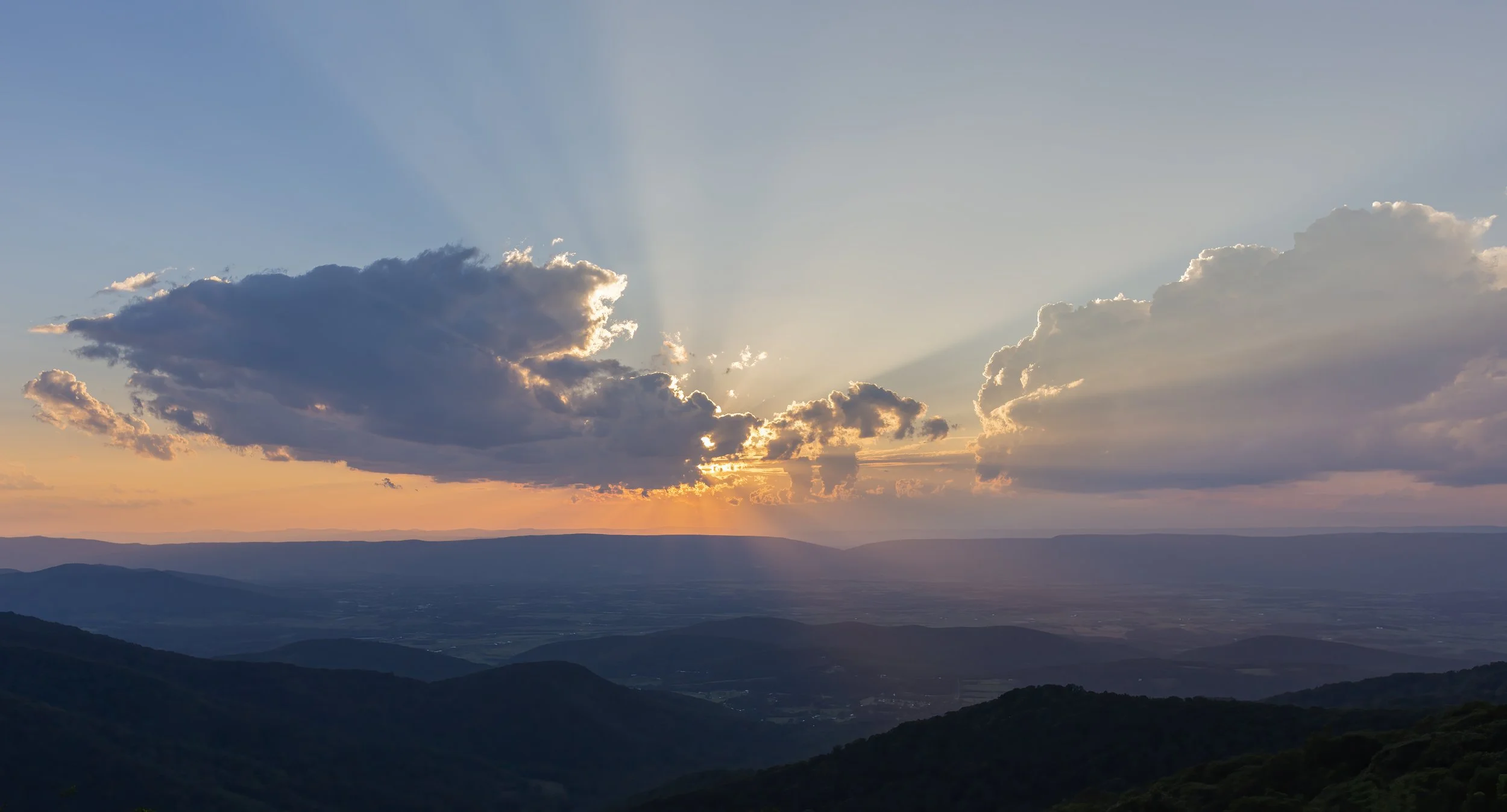 Sunset over Shenandoah, Virginia.
