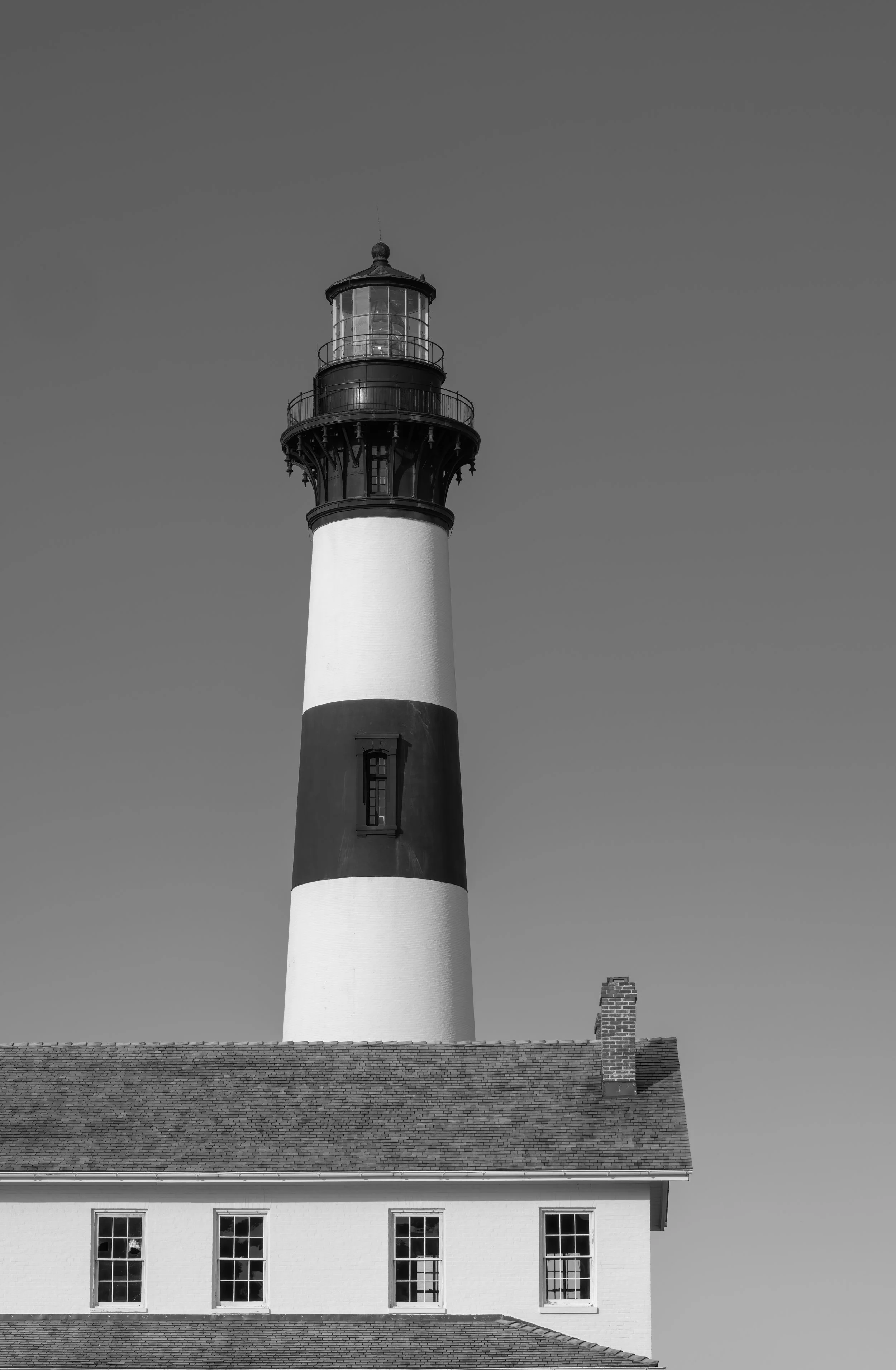 Bodie Lighthouse and its visitor center.