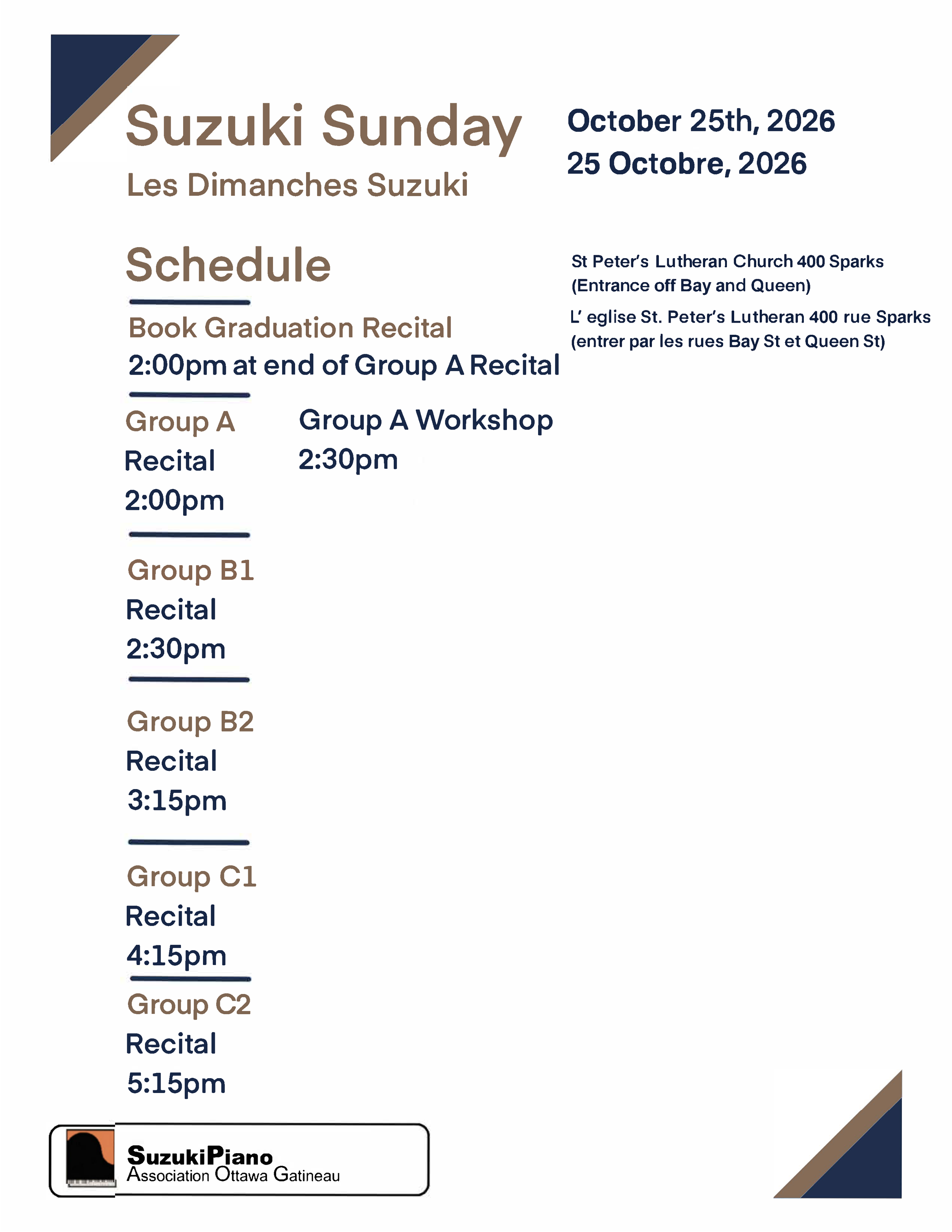 Suzuki Sunday- October 25th, 2026