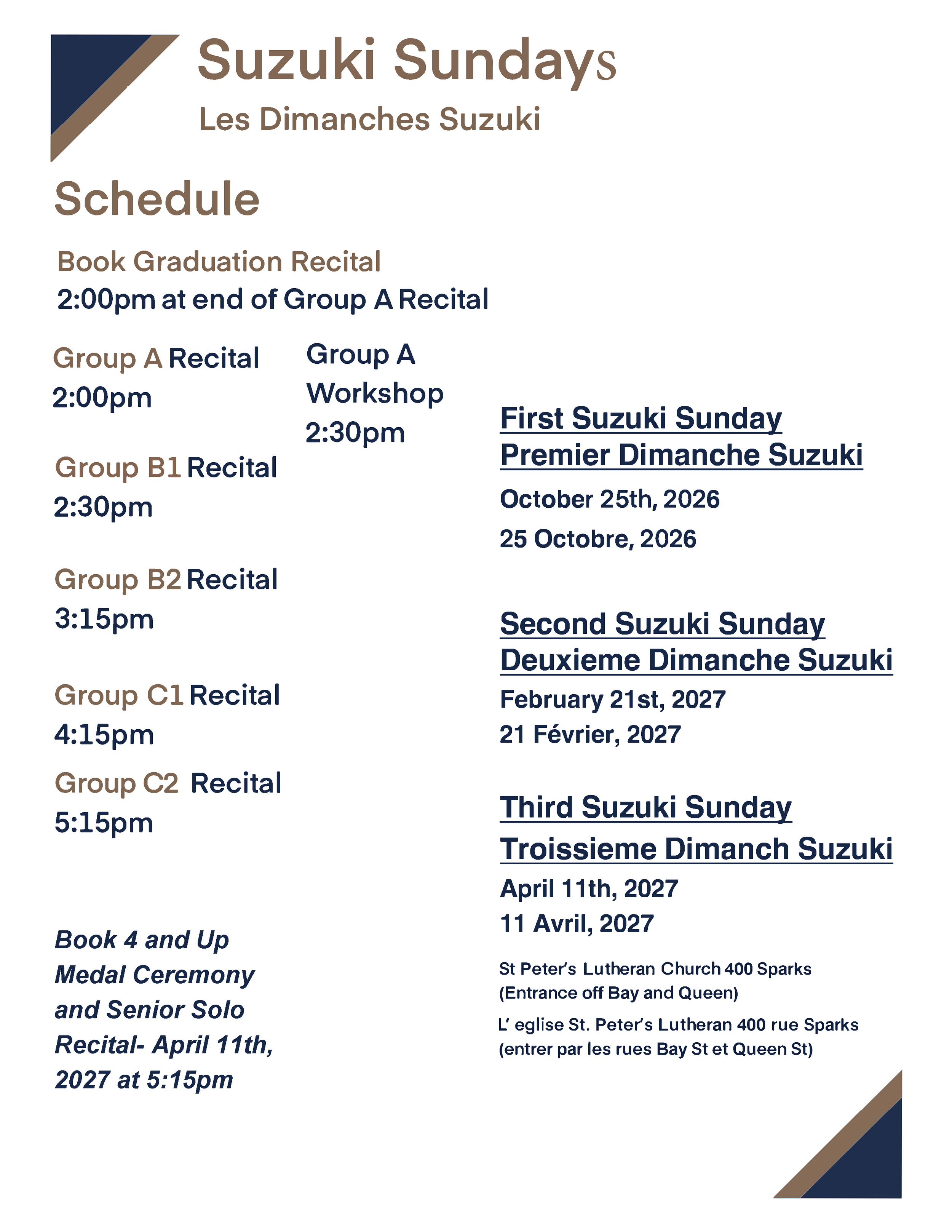Suzuki Sunday- April 11th, 2027