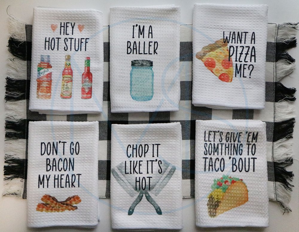 Fun Housewarming Gifts - Kitchen Towels & Rags Set of 4