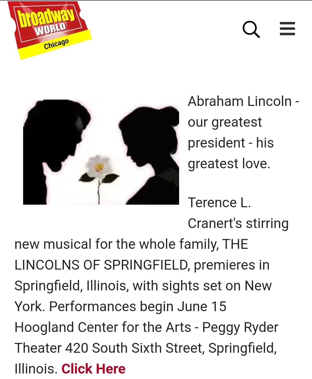 LINK: https://www.broadwayworld.com/chicago/article/Terence-L-Cranerts-New-Musical-THE-LINCOLNS-OF-SPRINGFIELD-To-Open-in-Illinois-This-Summer-20230327
Read our exciting review from Broadwayworld. #abrahamlincoln #lincoln #marytodd #marytoddlincoln #