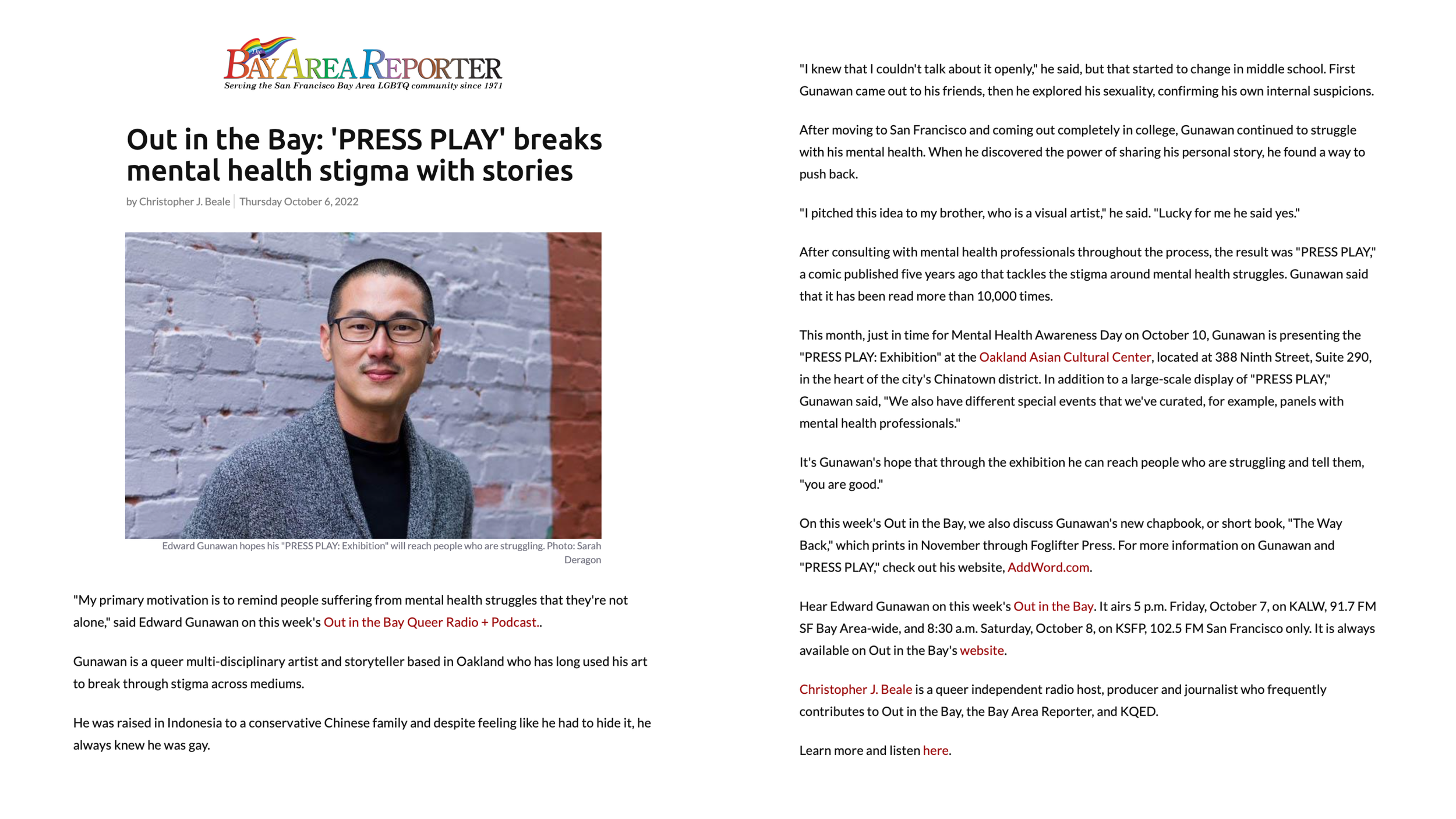 Bay Area Reporter | Project: Press Play