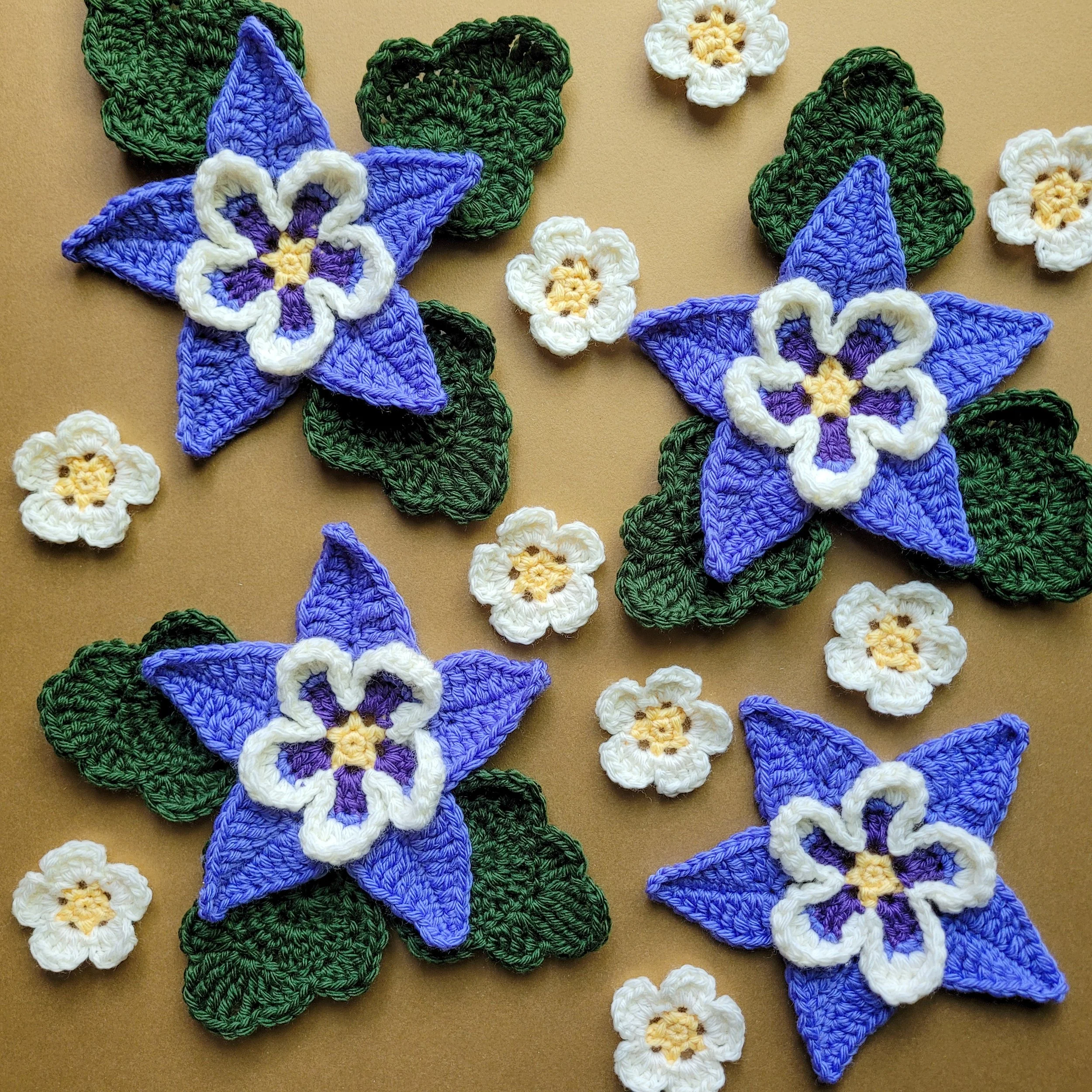 crochet Columbine leaves