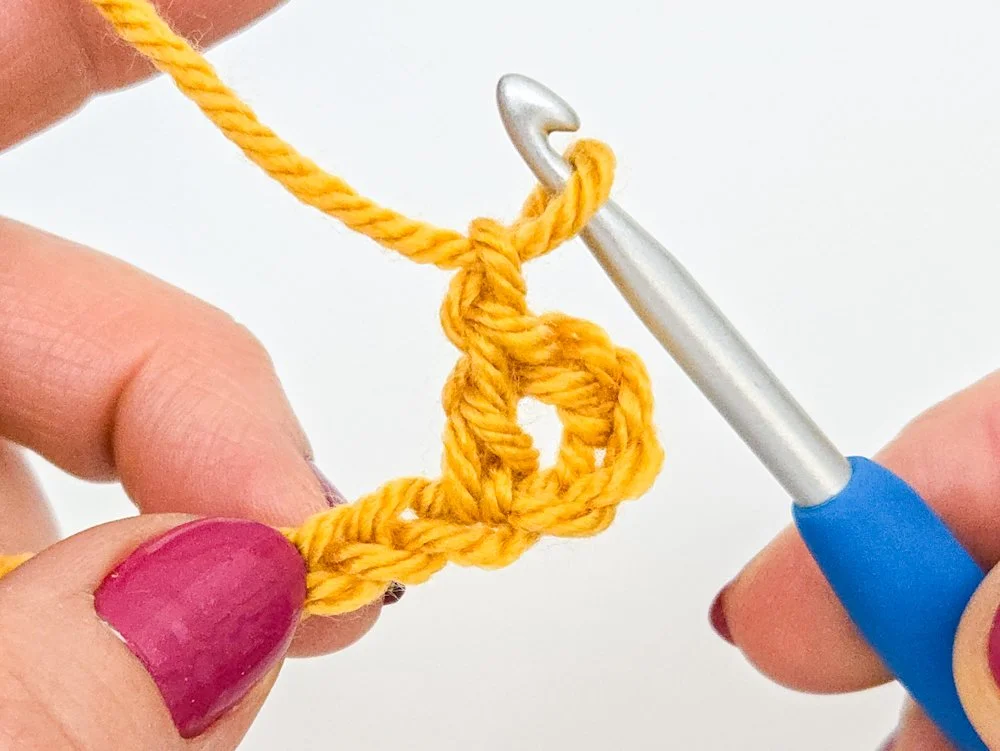 First double crochet worked in the 5th chain from the hook.