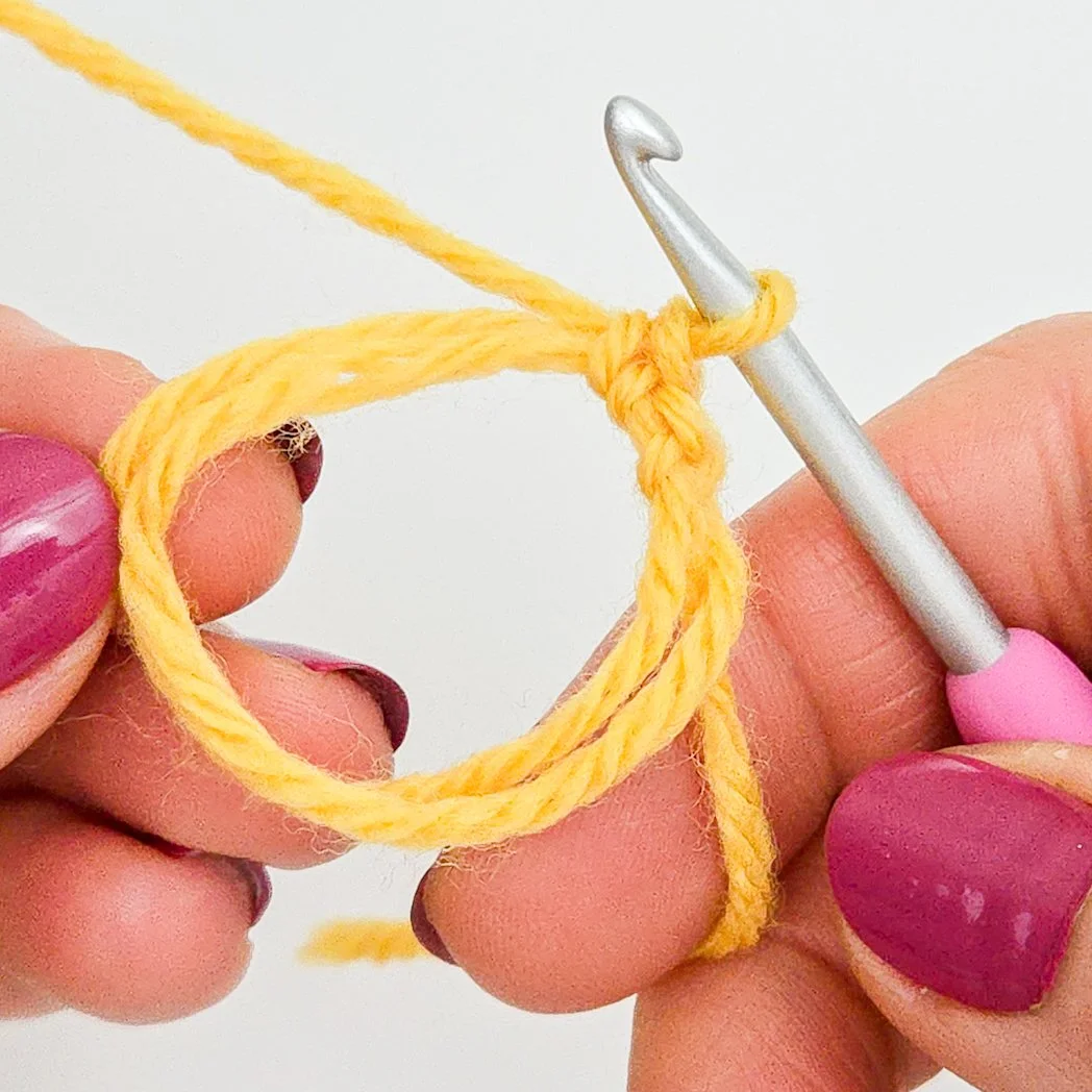 A single crochet stitch worked into the adjustable ring.