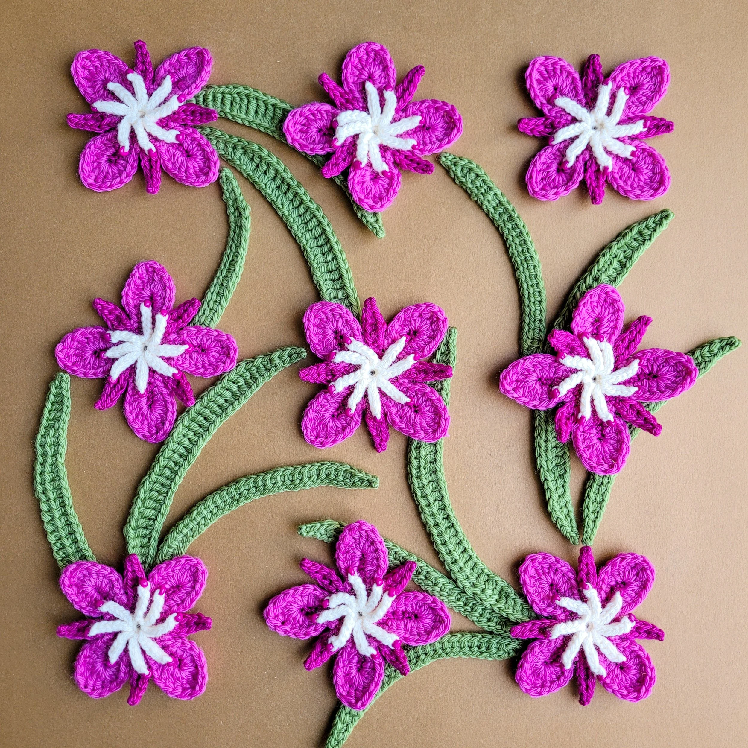 crochet fireweed flowers