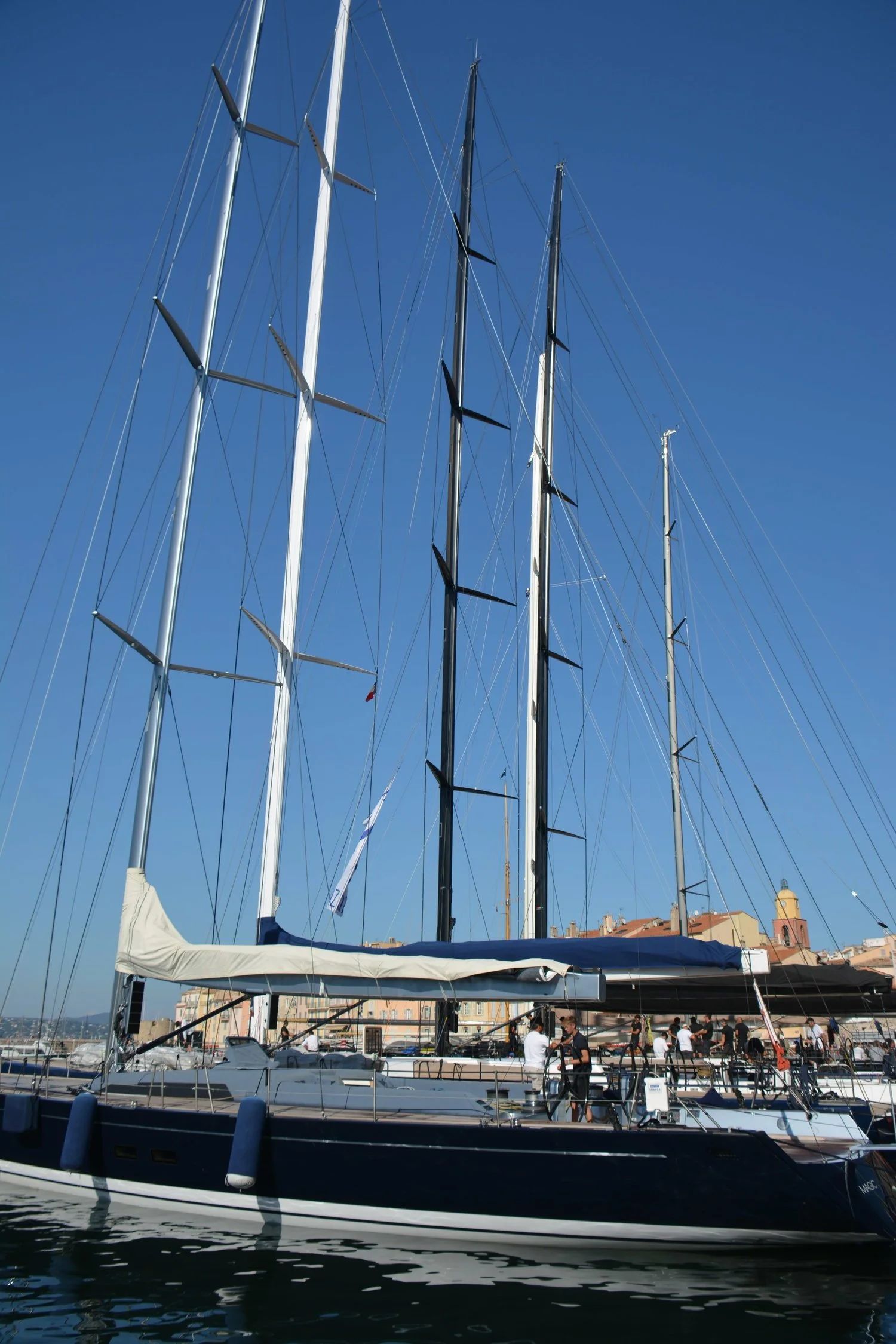  Series of yachts preparing to race.&nbsp; 