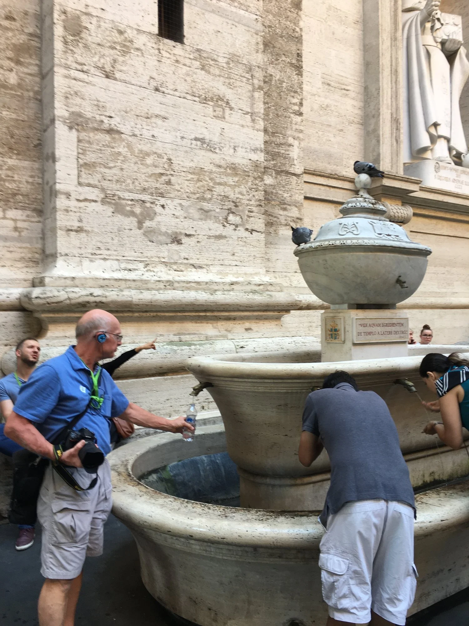  Throughout Rome (and many of the other cities) the local drinking fountains are aquifer fed and safe to drink and very refreshing.&nbsp; 