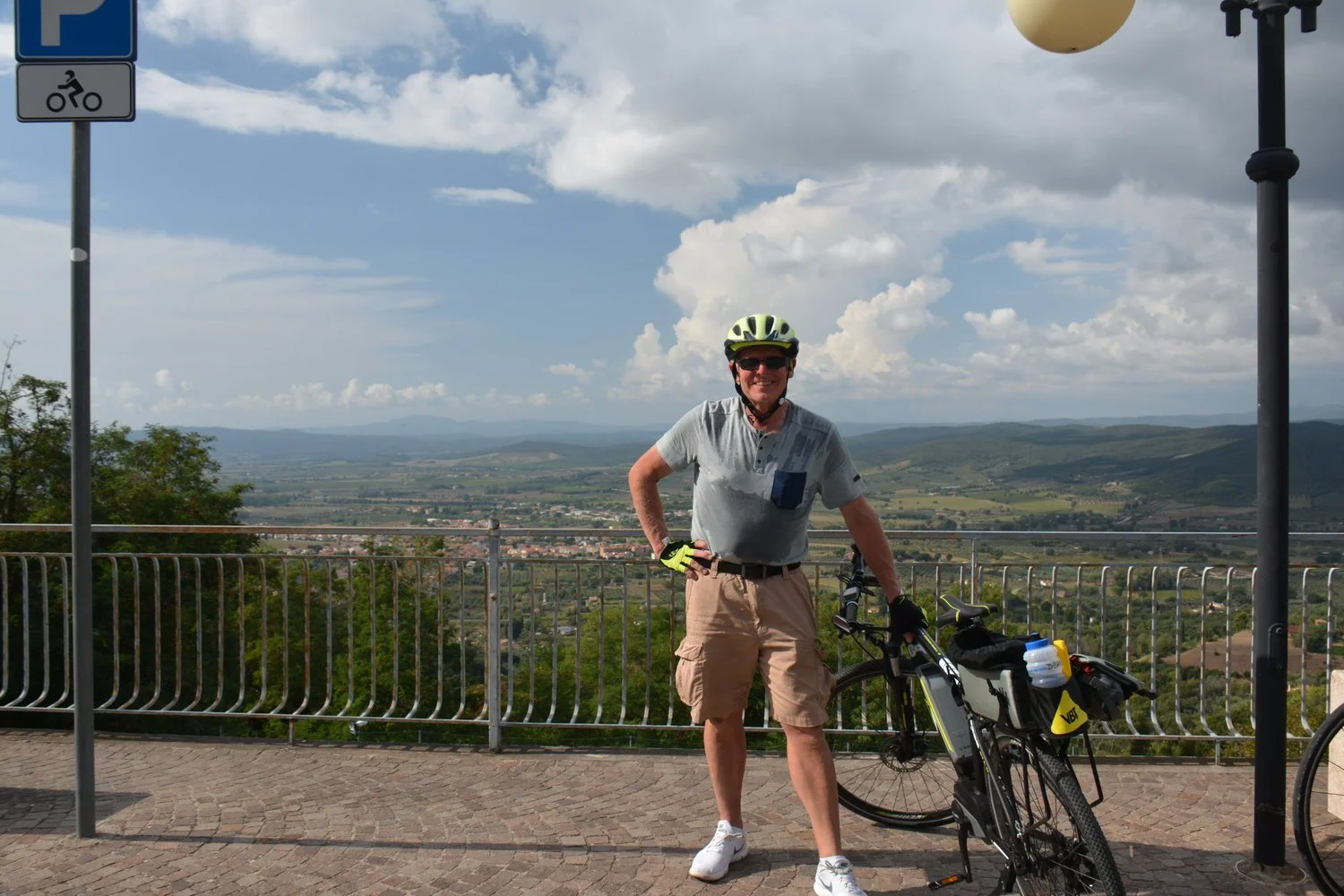  Dean enjoying a view. We thought it was the top of the hill until we pulled out to start riding.&nbsp; 